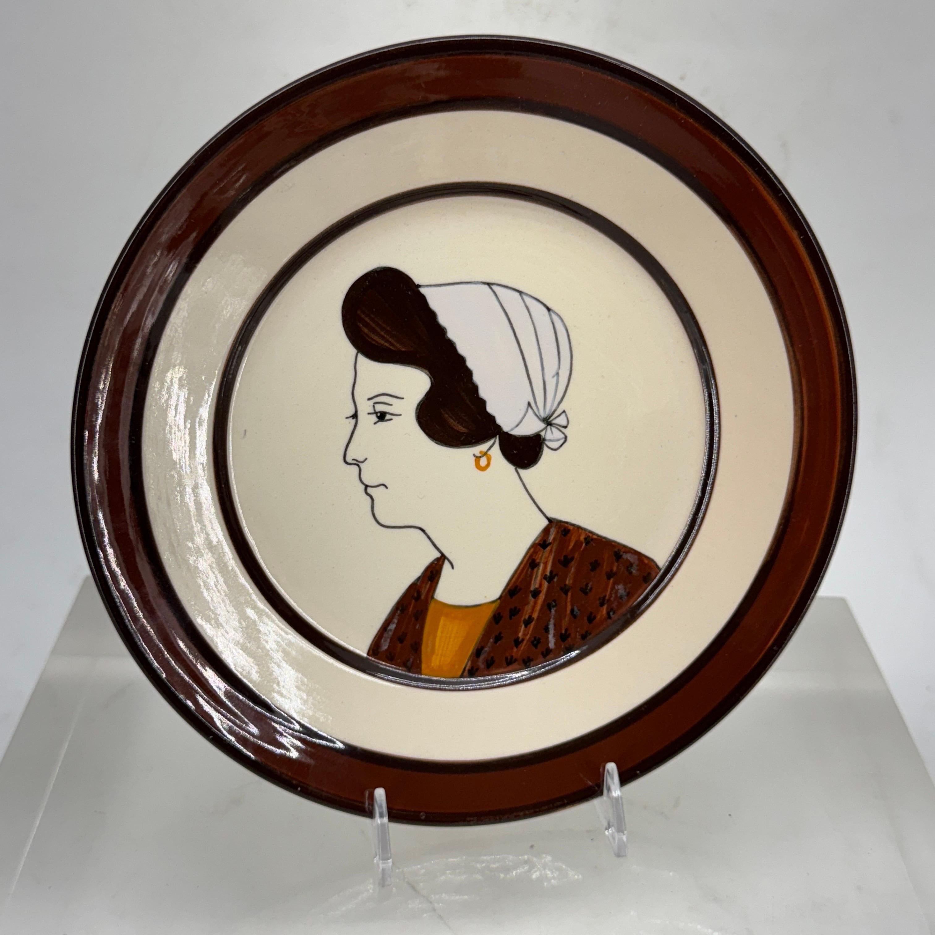Colección de 3 Platos de loza francesa HB Quimper Breton Francés en venta