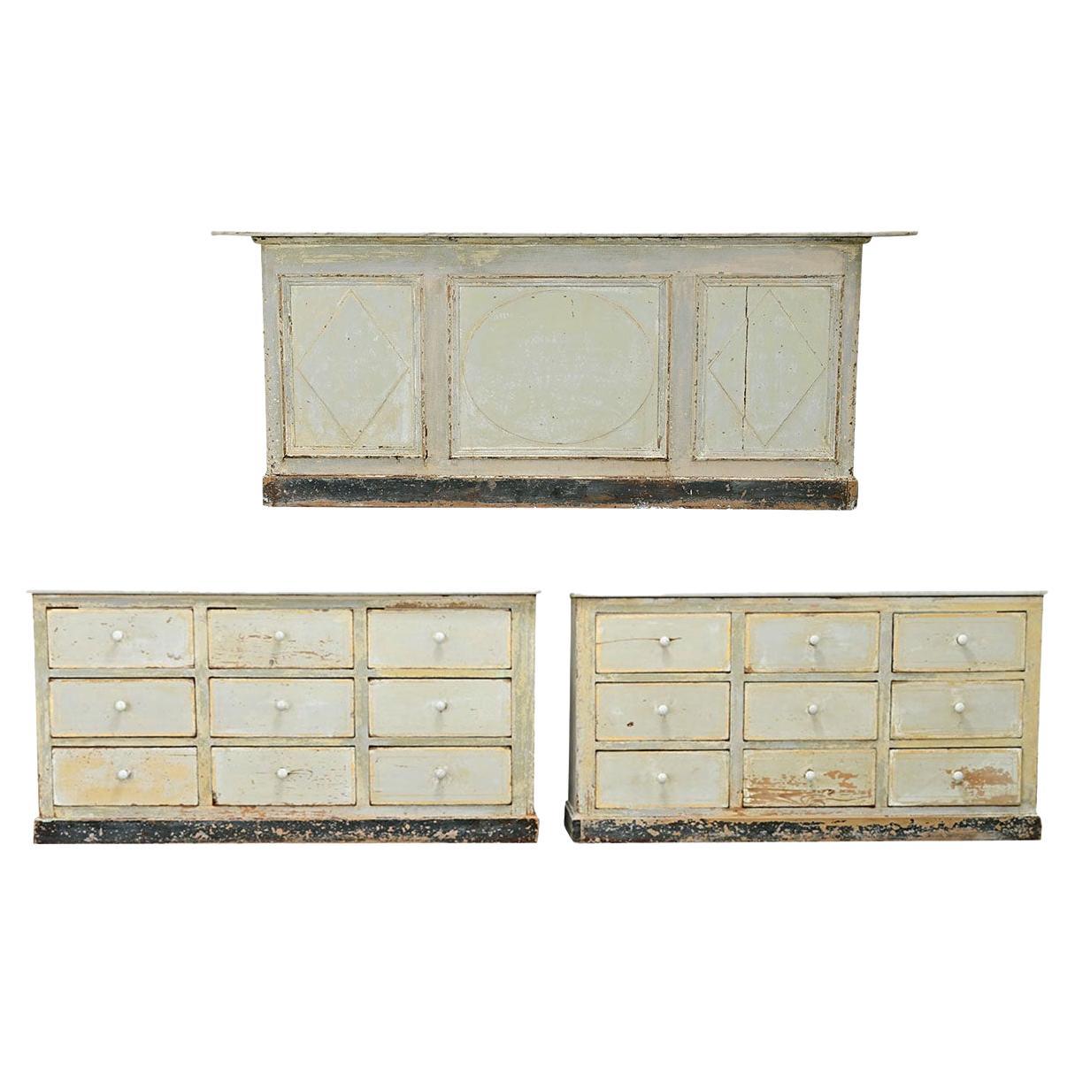 Collection of 3 French Pastry Shop Counters For Sale
