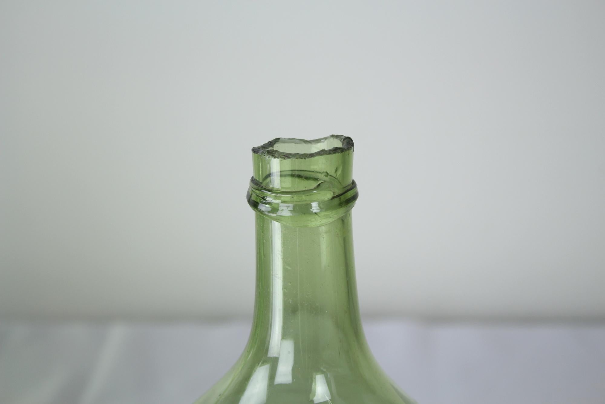decorative green glass bottles