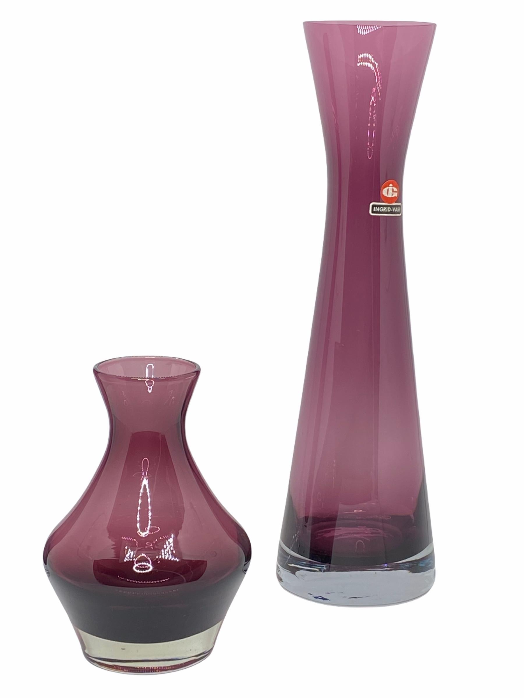 vintage purple glass vases
