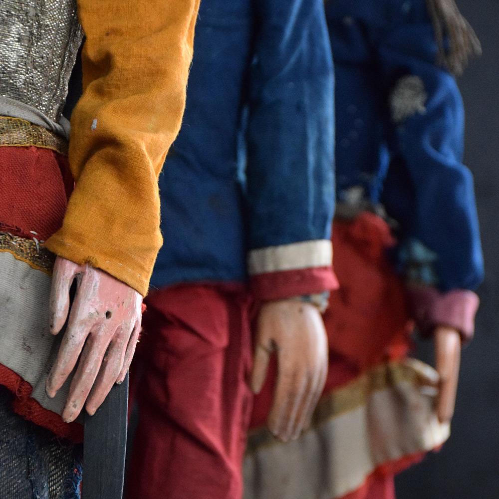 Hand-Crafted Collection of 3 Italian 19th Century Marionettes For Sale