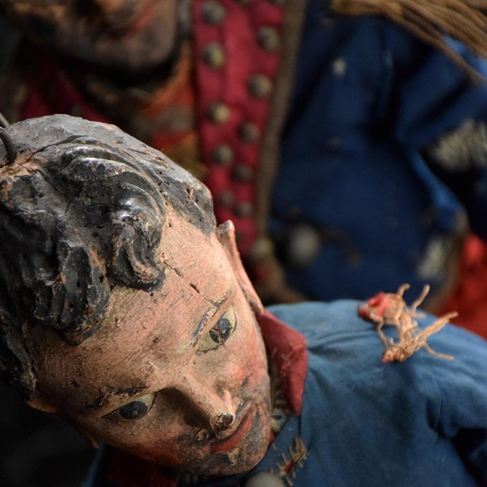 Pine Collection of 3 Italian 19th Century Marionettes For Sale
