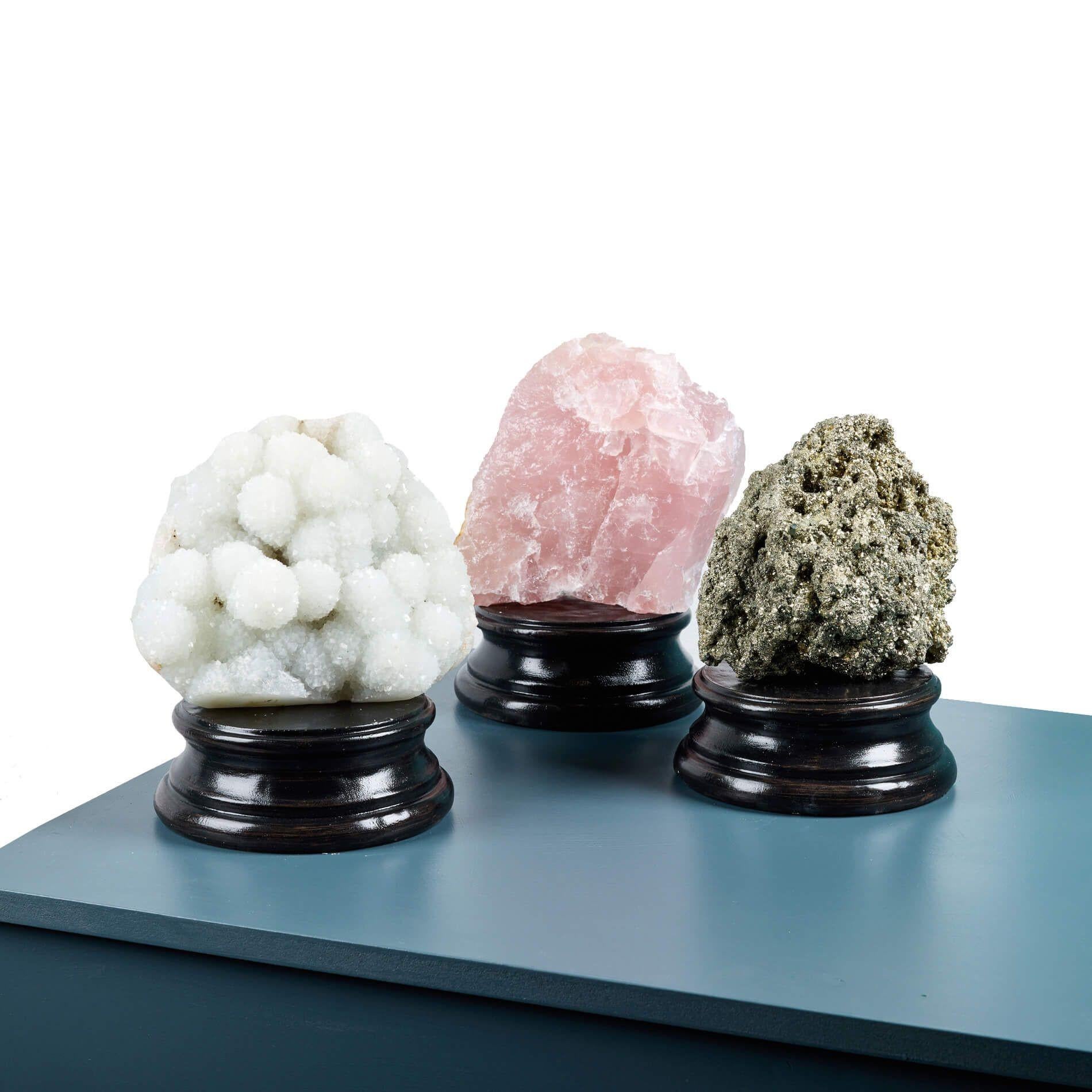 Malagasy Collection of 3 Large Natural Cabinet Minerals For Sale