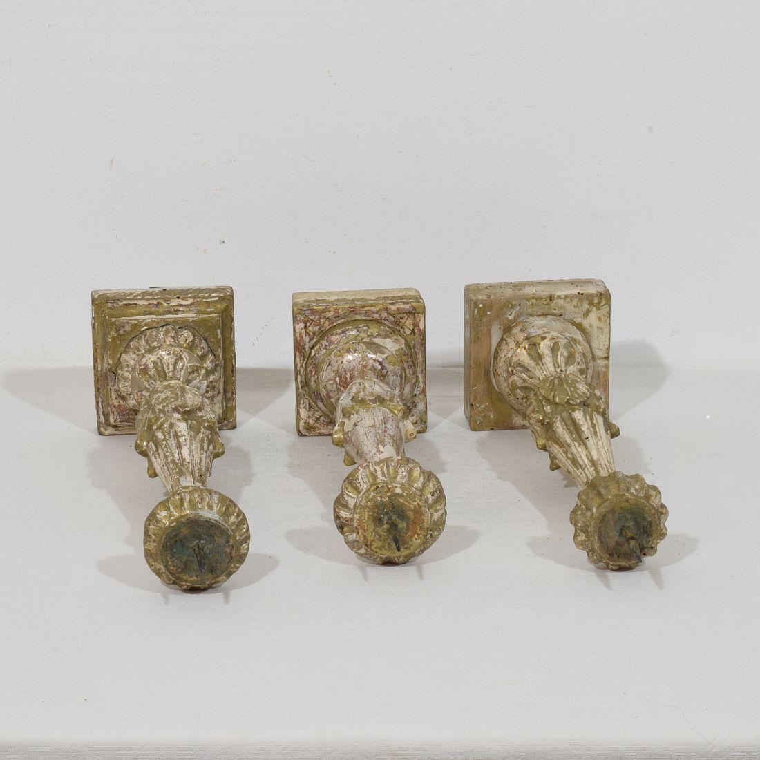 Collection Of 3 Late 18th Century Italian Neoclassical Candleholders For Sale 13