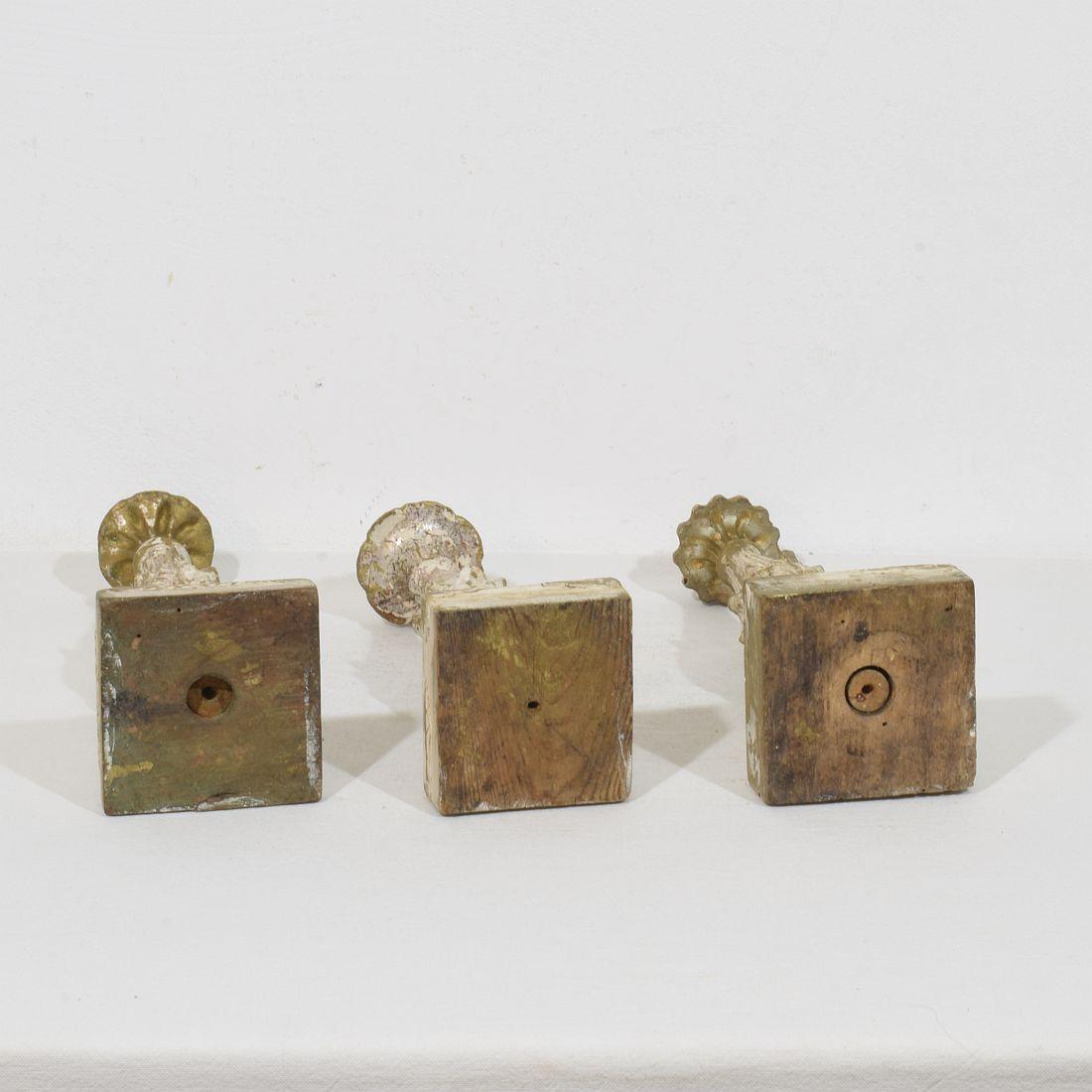 Collection Of 3 Late 18th Century Italian Neoclassical Candleholders For Sale 14