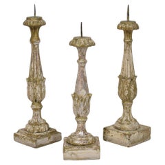 Collezione di 3 portacandele neoclassici italiani della fine del XVIII secolo