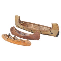 Collection of (3) Native American Folk Art Canoes 