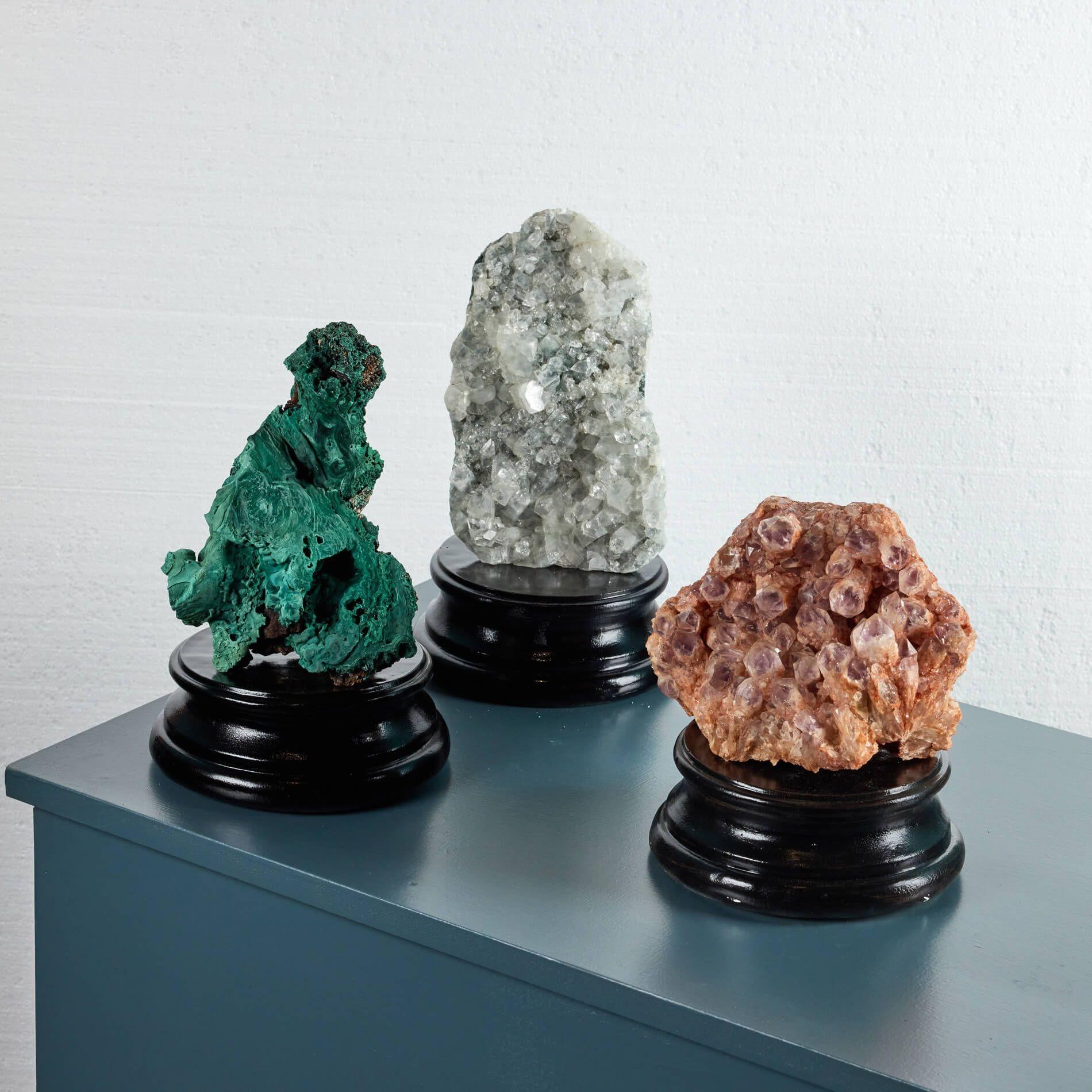 Brazilian Collection of 3 Natural Mineral Specimens For Sale