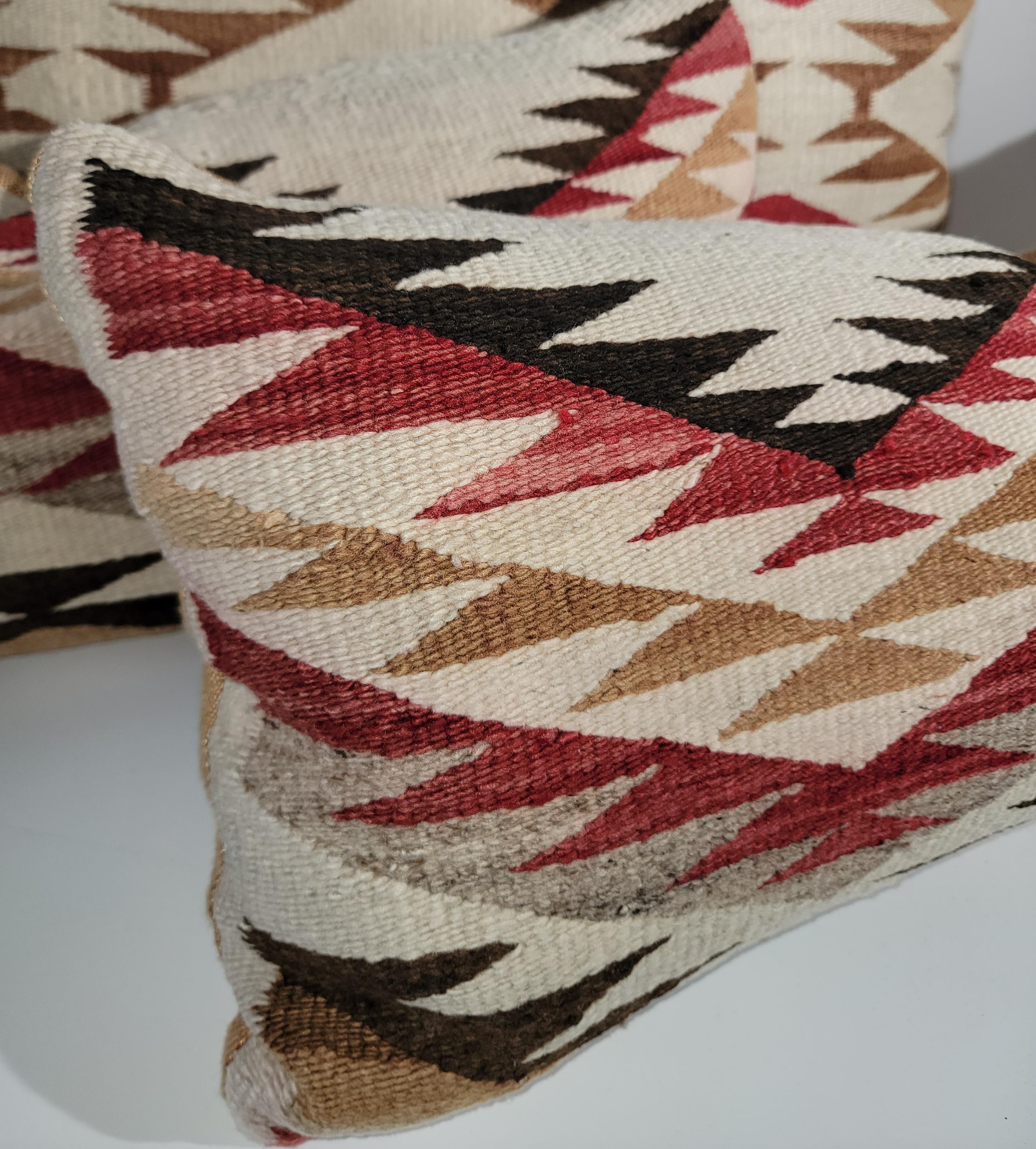  Navajo Indian Weaving Bolster Pillows In Good Condition For Sale In Los Angeles, CA