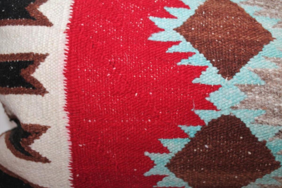 Collection of 3 Navajo Indian Weaving Bolster Pillows In Good Condition In Los Angeles, CA