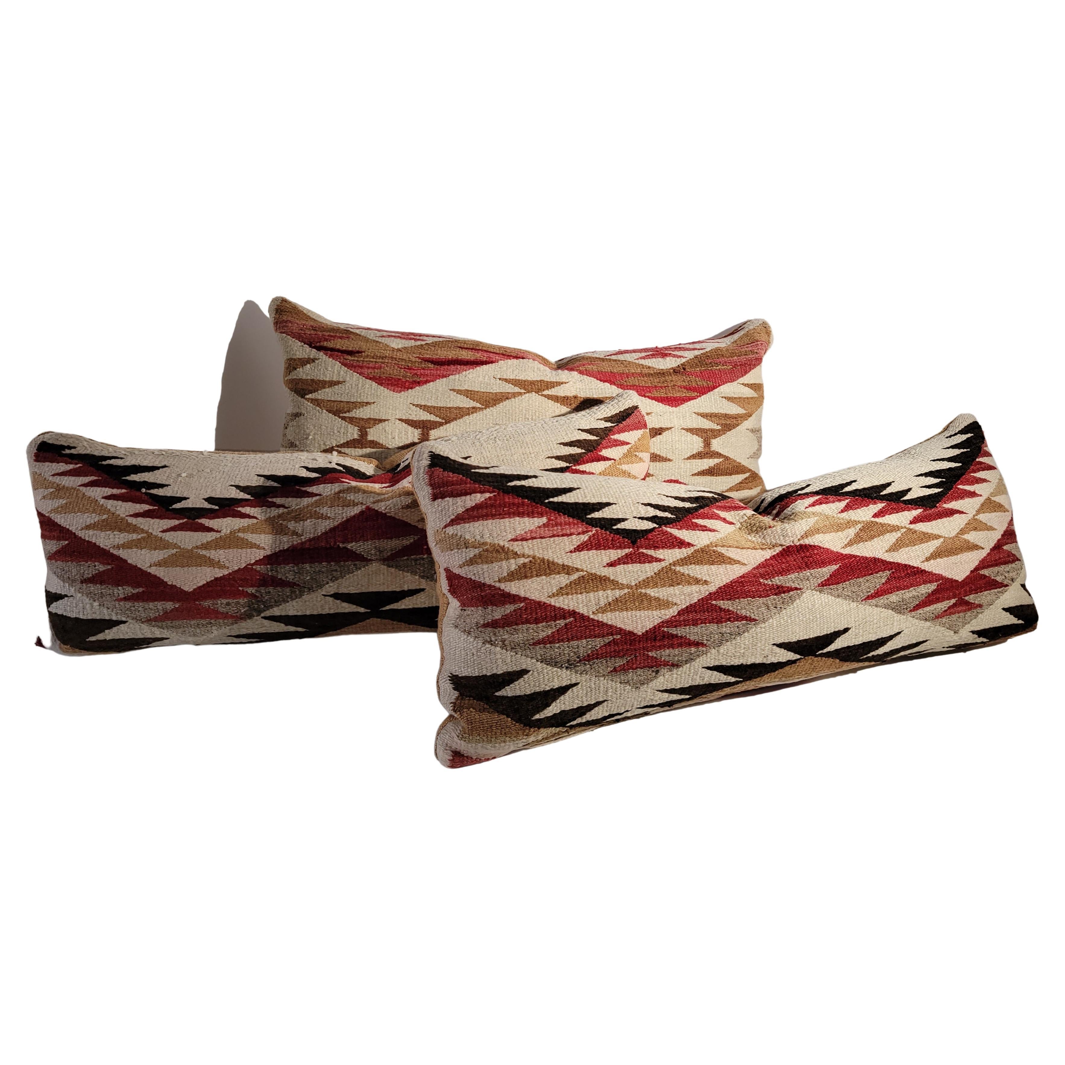  Navajo Indian Weaving Bolster Pillows