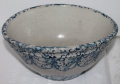 Collection of 3 of Decorated 19thc Sponge Mixing Bowls