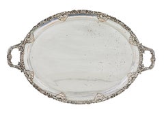 Collection of 3 silver plate ornate trays