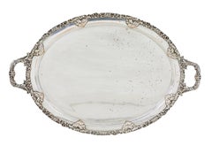 Collection of 3 silver plate ornate trays