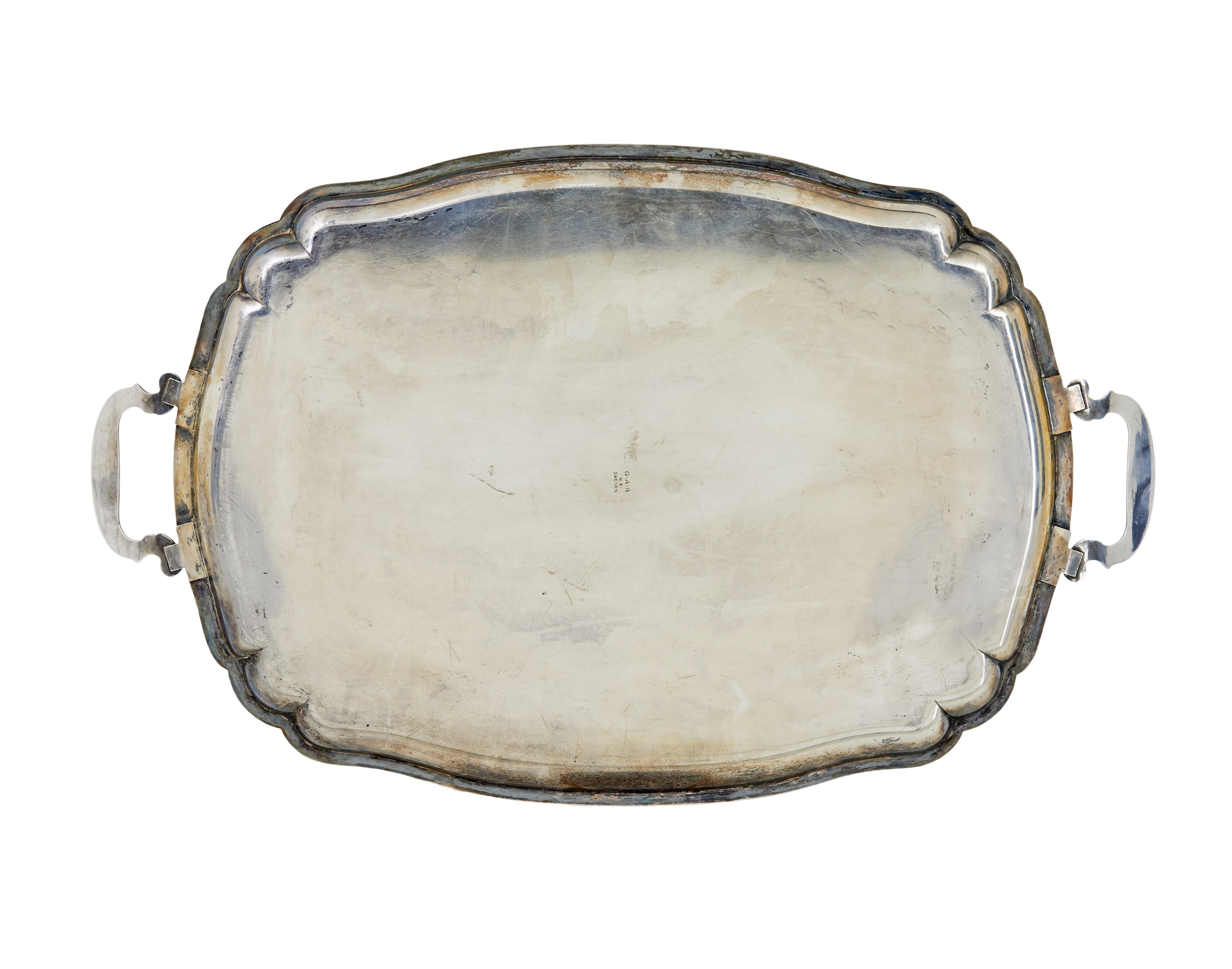 Hand-Crafted Collection of 3 silver plate ornate trays For Sale