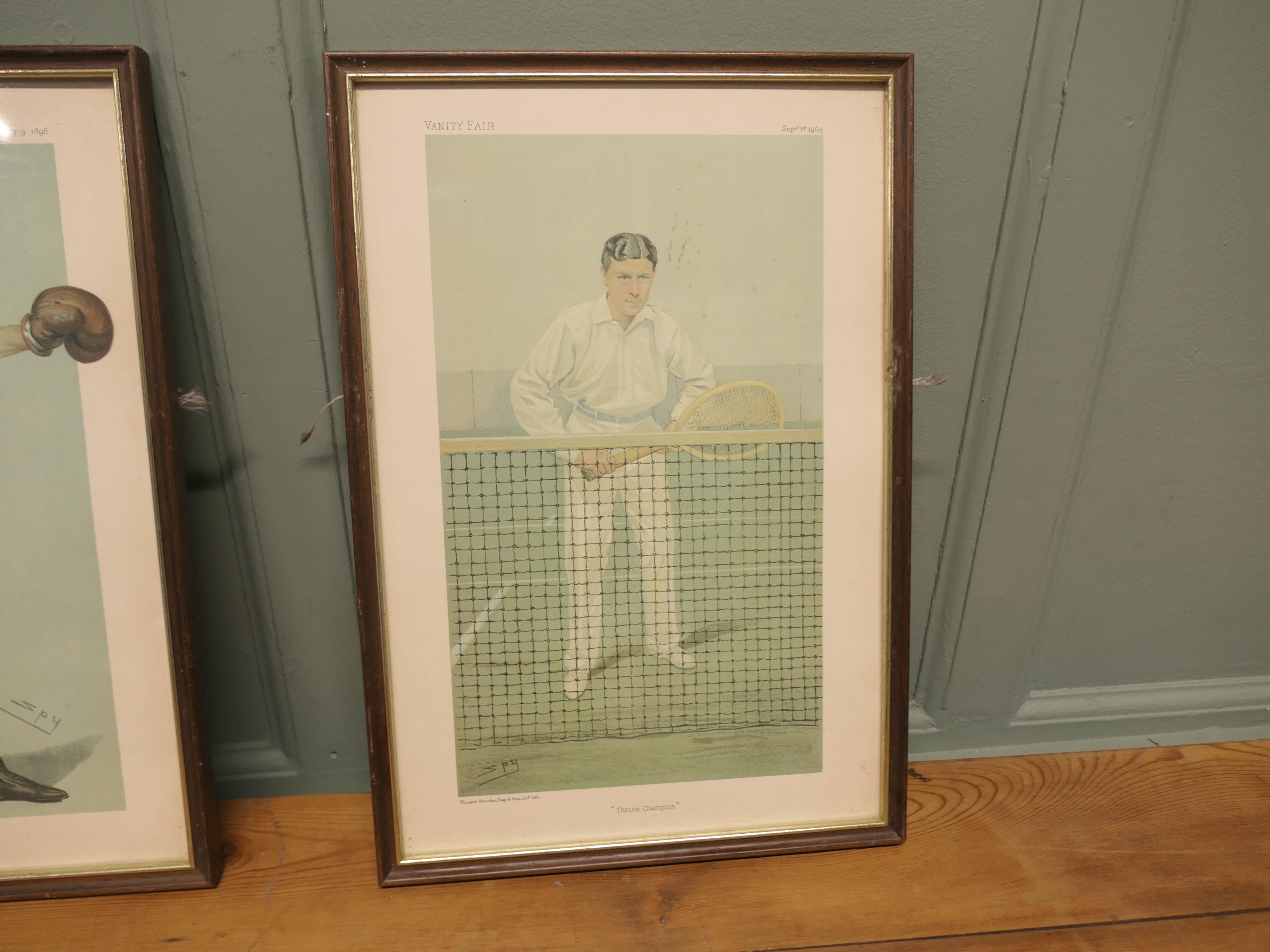 Collection of 3 Vanity Fair Sport Themed “Spy” Prints A rare collection In Good Condition For Sale In Godshill, Isle of Wight