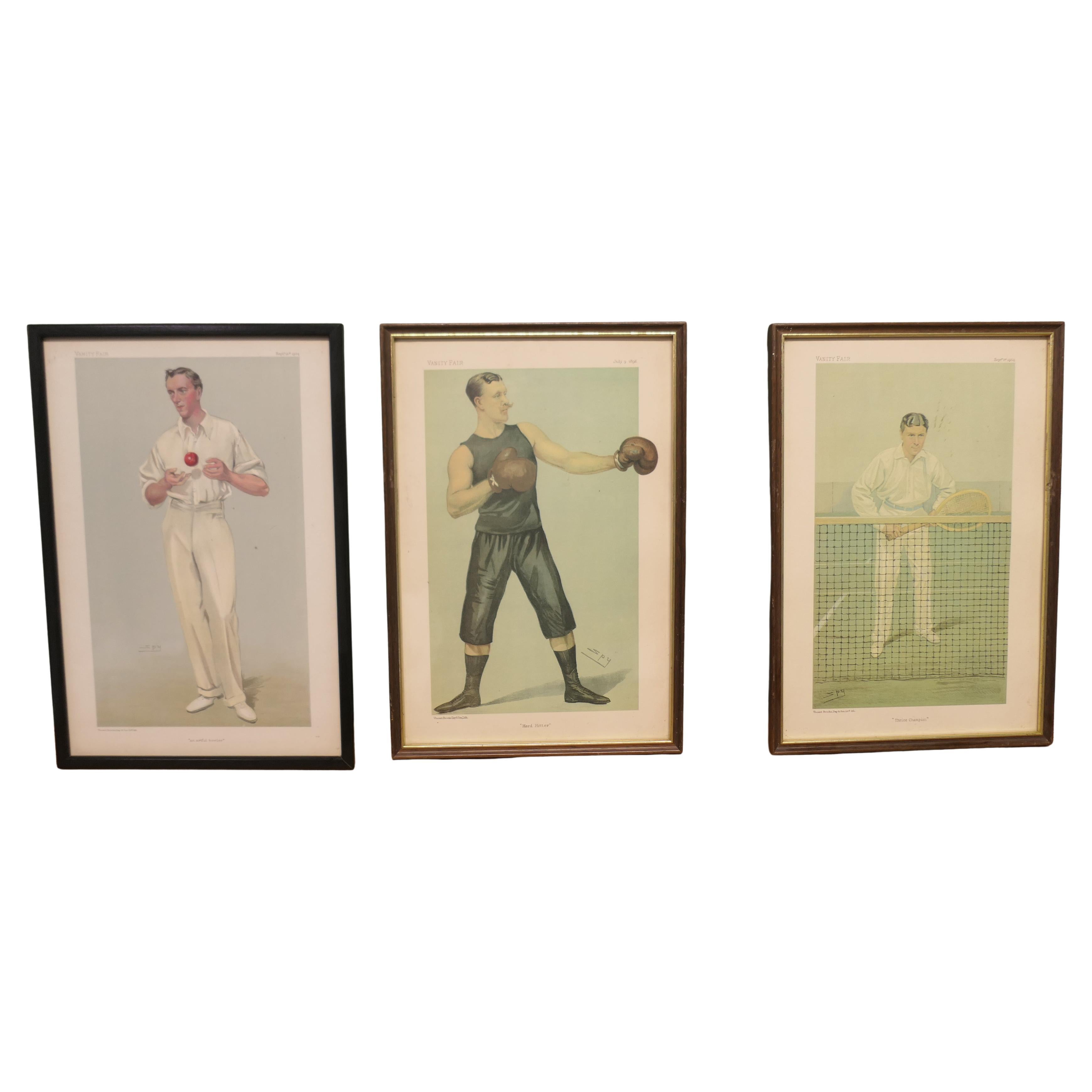 Collectional of 3 Vanity Fair Sport Themed "Spy" Prints Une collection rare