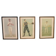 Antique Collection of 3 Vanity Fair Sport Themed “Spy” Prints A rare collection