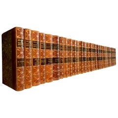 Collection of 30 Swedish 20th Century Leather-Bound Books