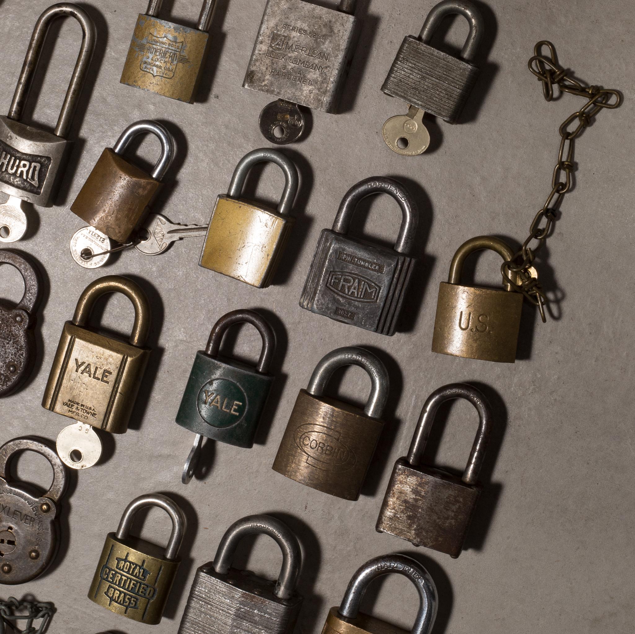 vintage brass padlock