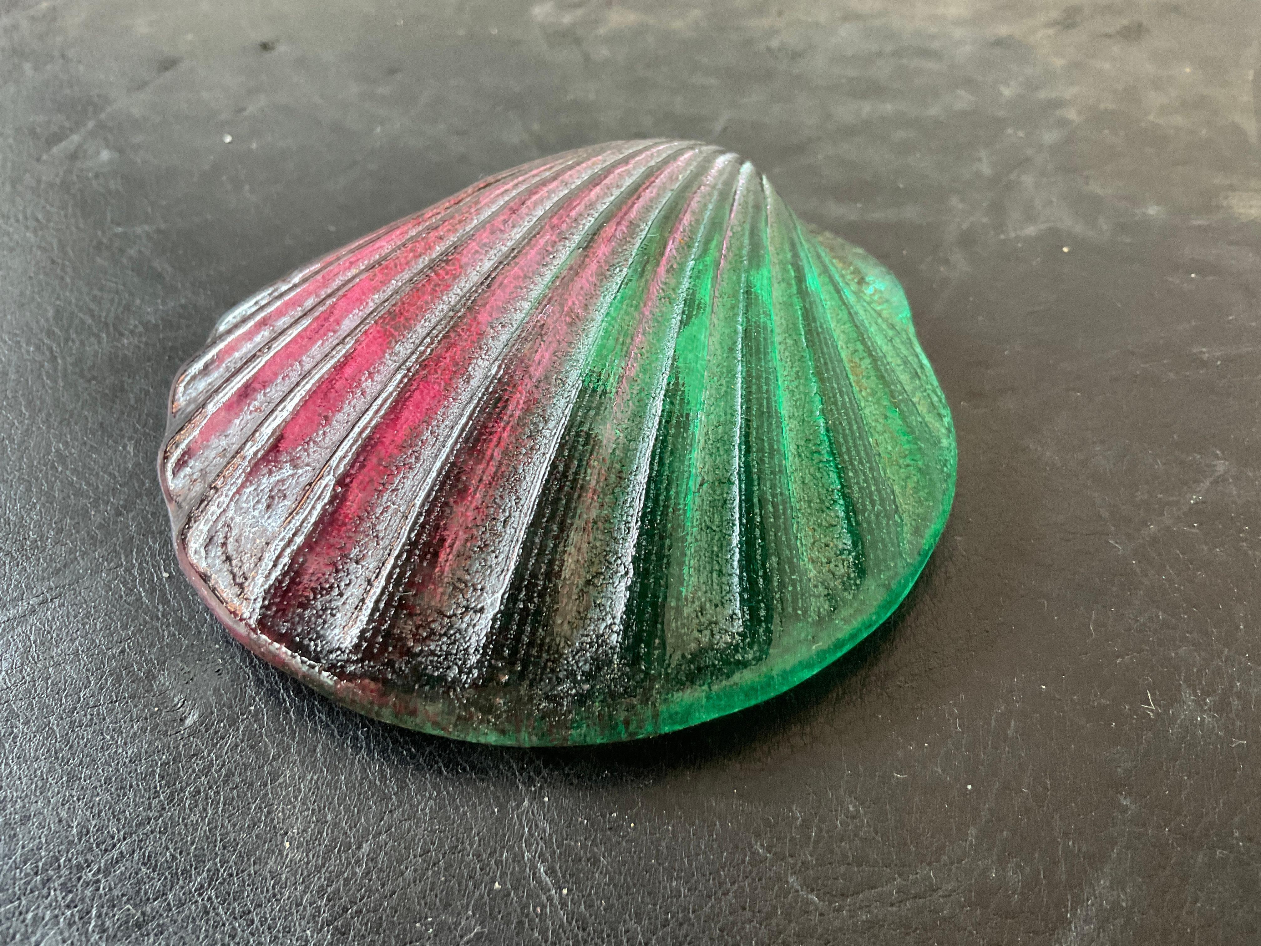 Collection Of  34 Iridescent Glass Shells For Sale 1