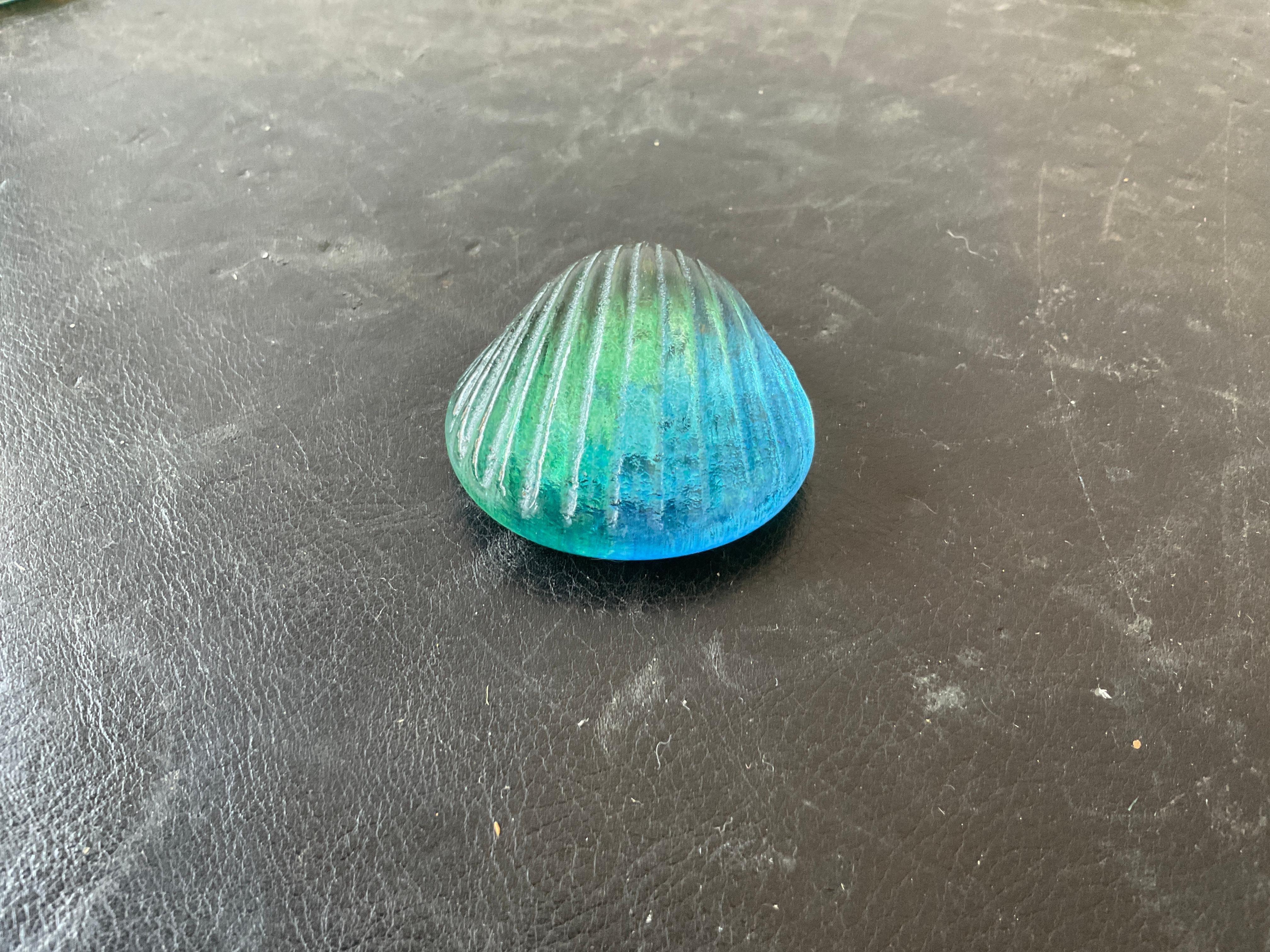Collection Of  34 Iridescent Glass Shells For Sale 3