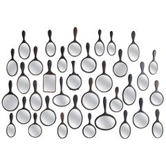 Collection of (35) Black Hand Mirrors, England, circa 1880
