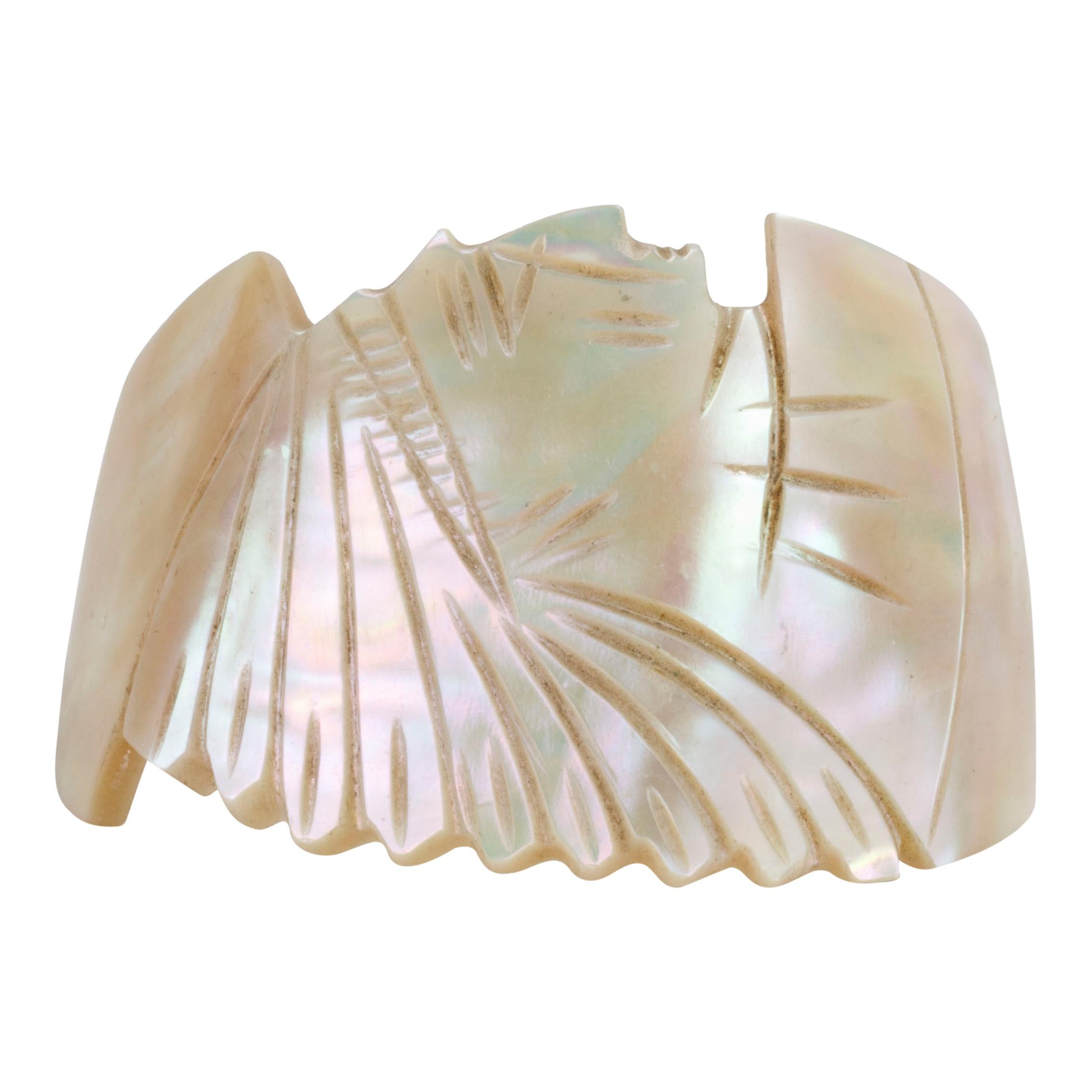 Collection of 4 1890s Carved Conch Napkin Rings For Sale 1
