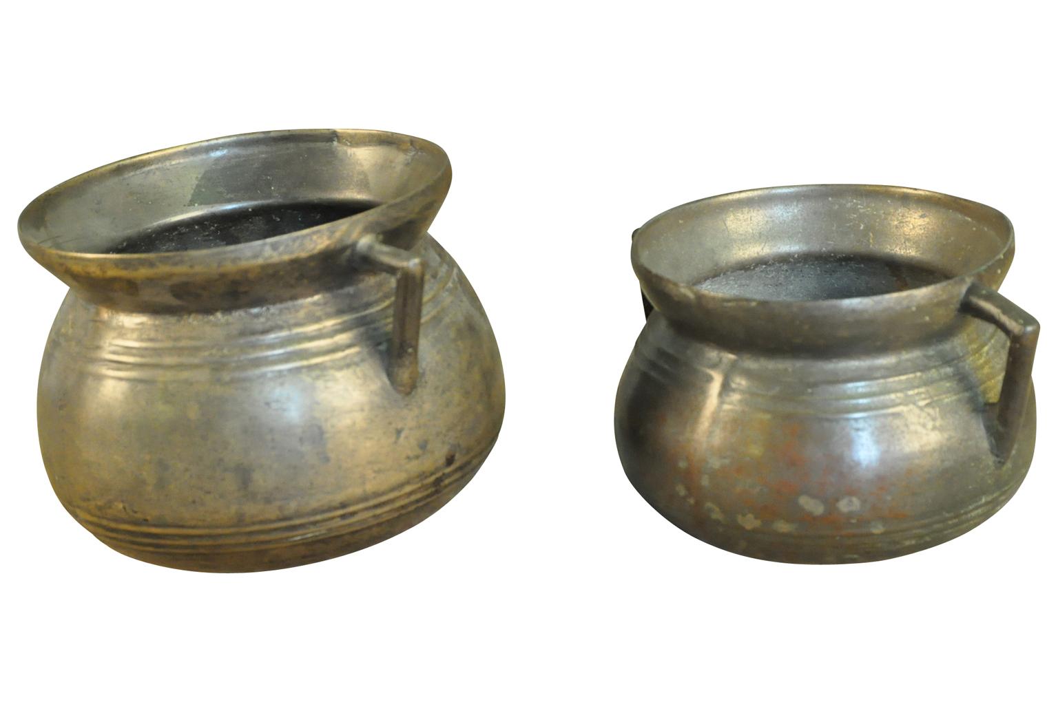 Collection of 4 Bronze Olas, Cooking Pots For Sale 1