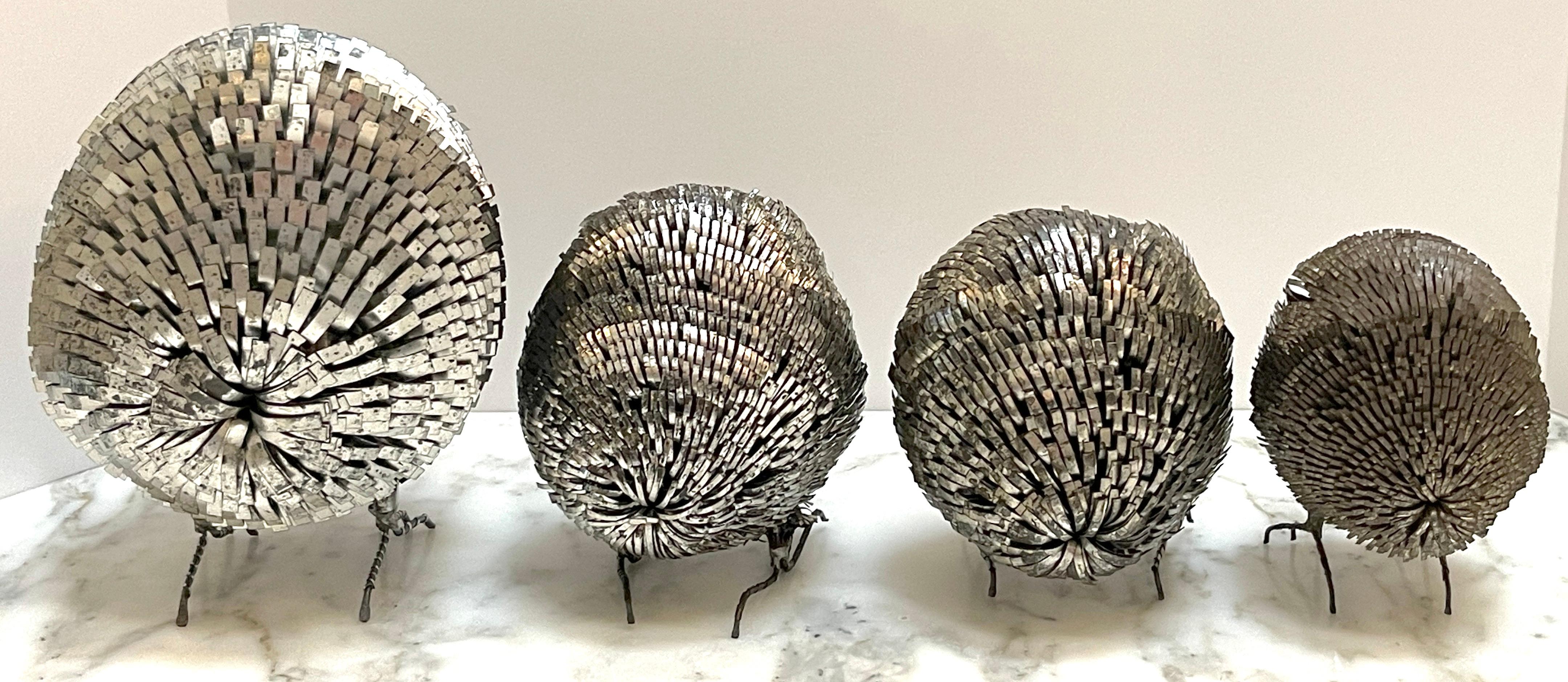 Collection of 4 Brutalist Metal Work Figures of Owls, Attrib. Sergio Bustamante In Good Condition In West Palm Beach, FL