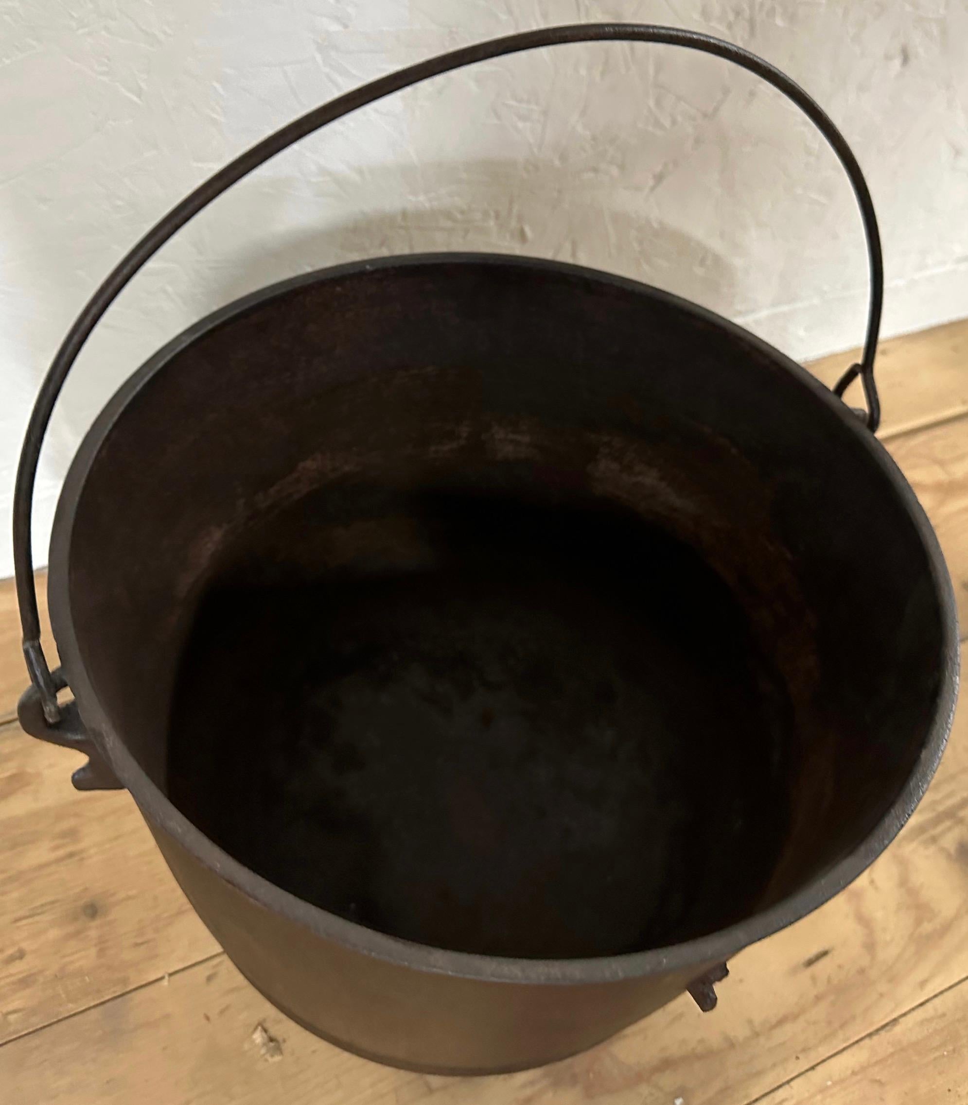 20th Century Collection of 4 Cast Iron Cauldrons or Buckets For Sale