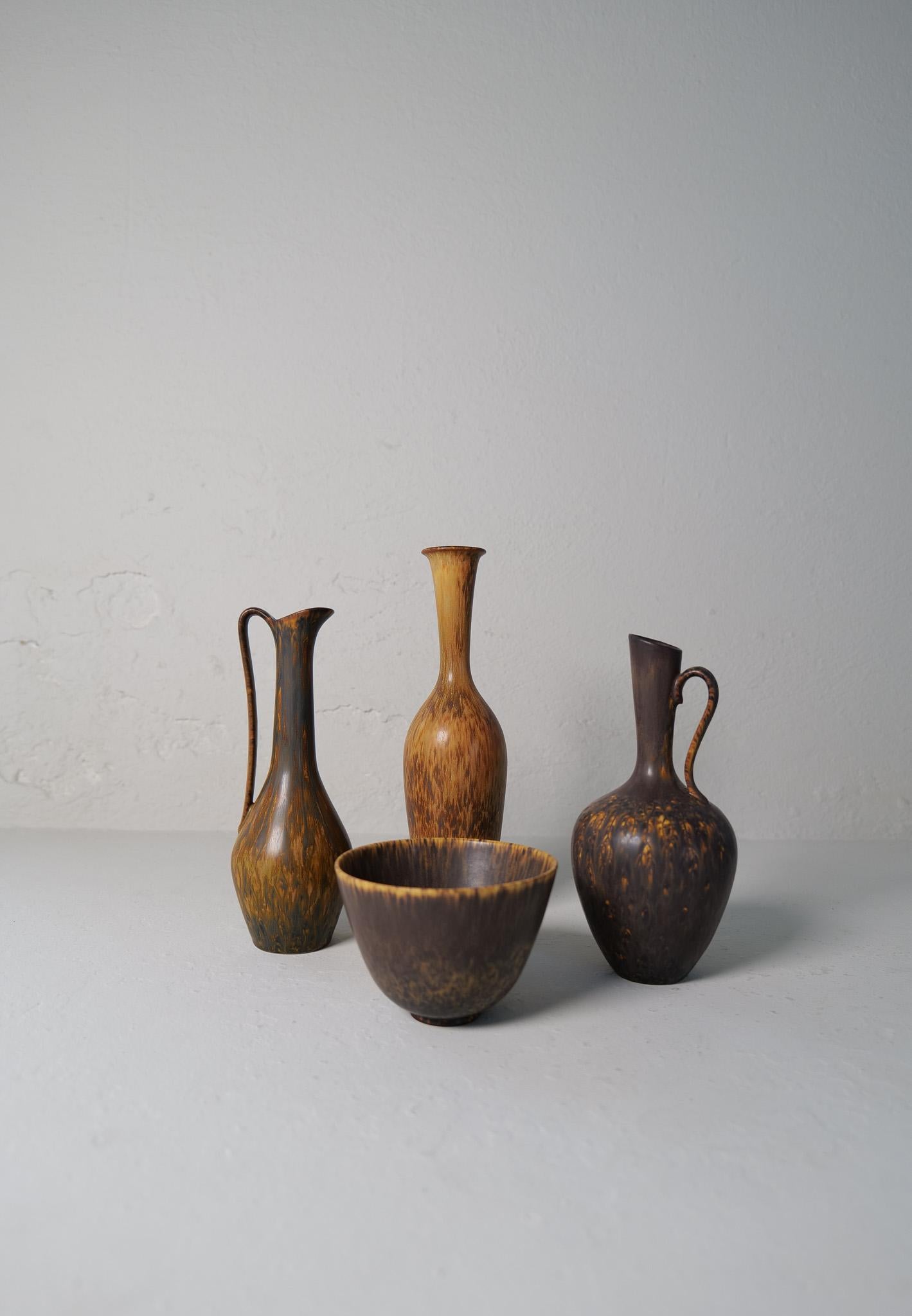 Collection'S 4 keramische Gefäße von Gunnar Nylund Rörstrand Schweden, 1950er Jahre (Keramik) im Angebot