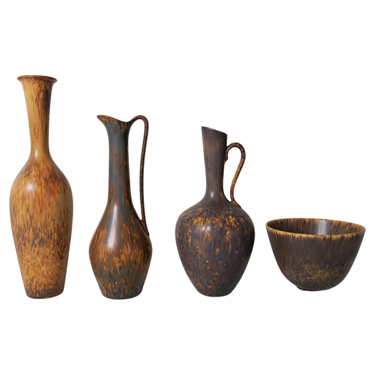 Collection of 4 Ceramic Vessels by Gunnar Nylund Rörstrand Sweden, 1950s