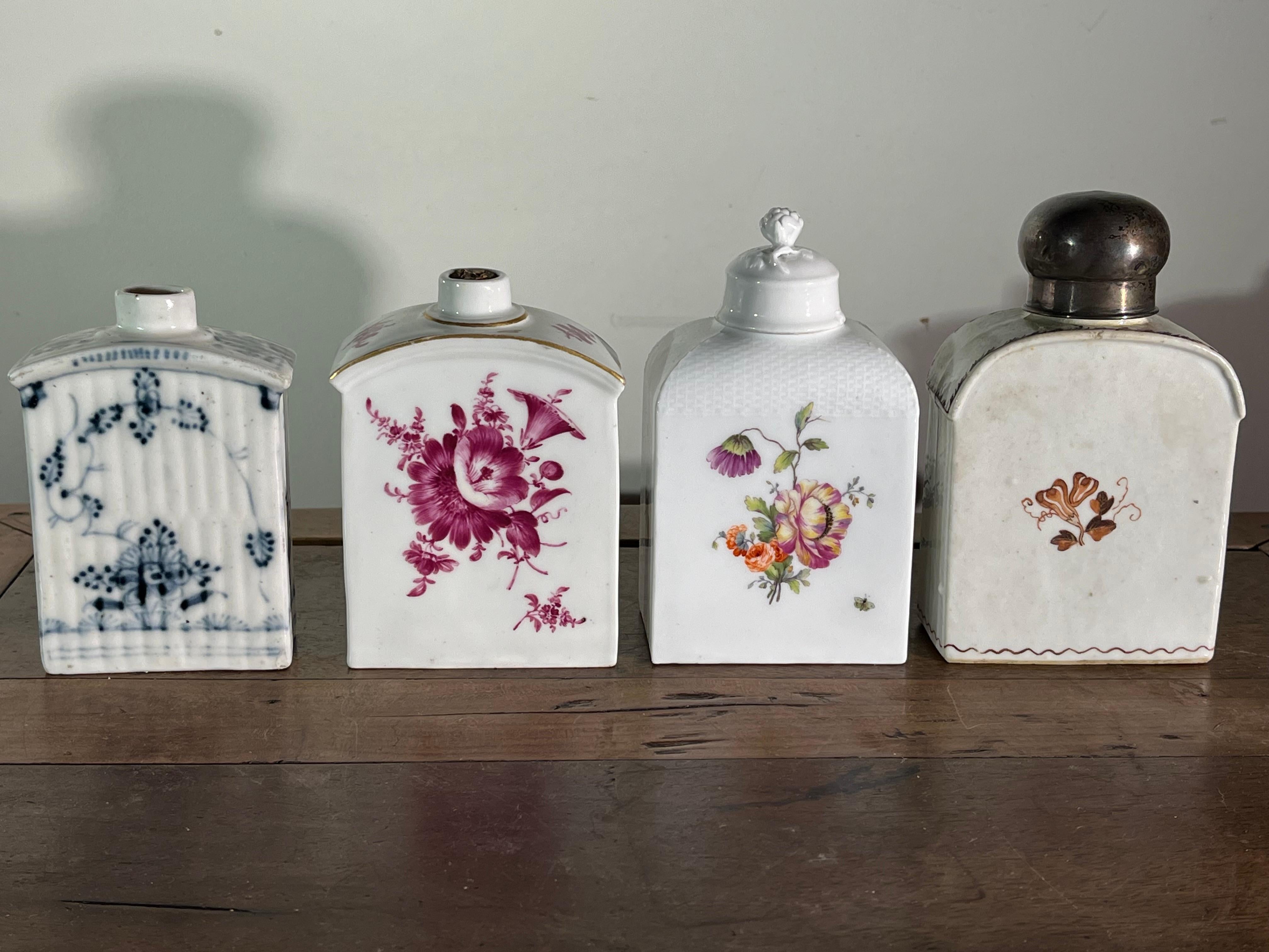 Collection de 4 boîtes à thé d'exportation chinoise, 18ème siècle en vente 1