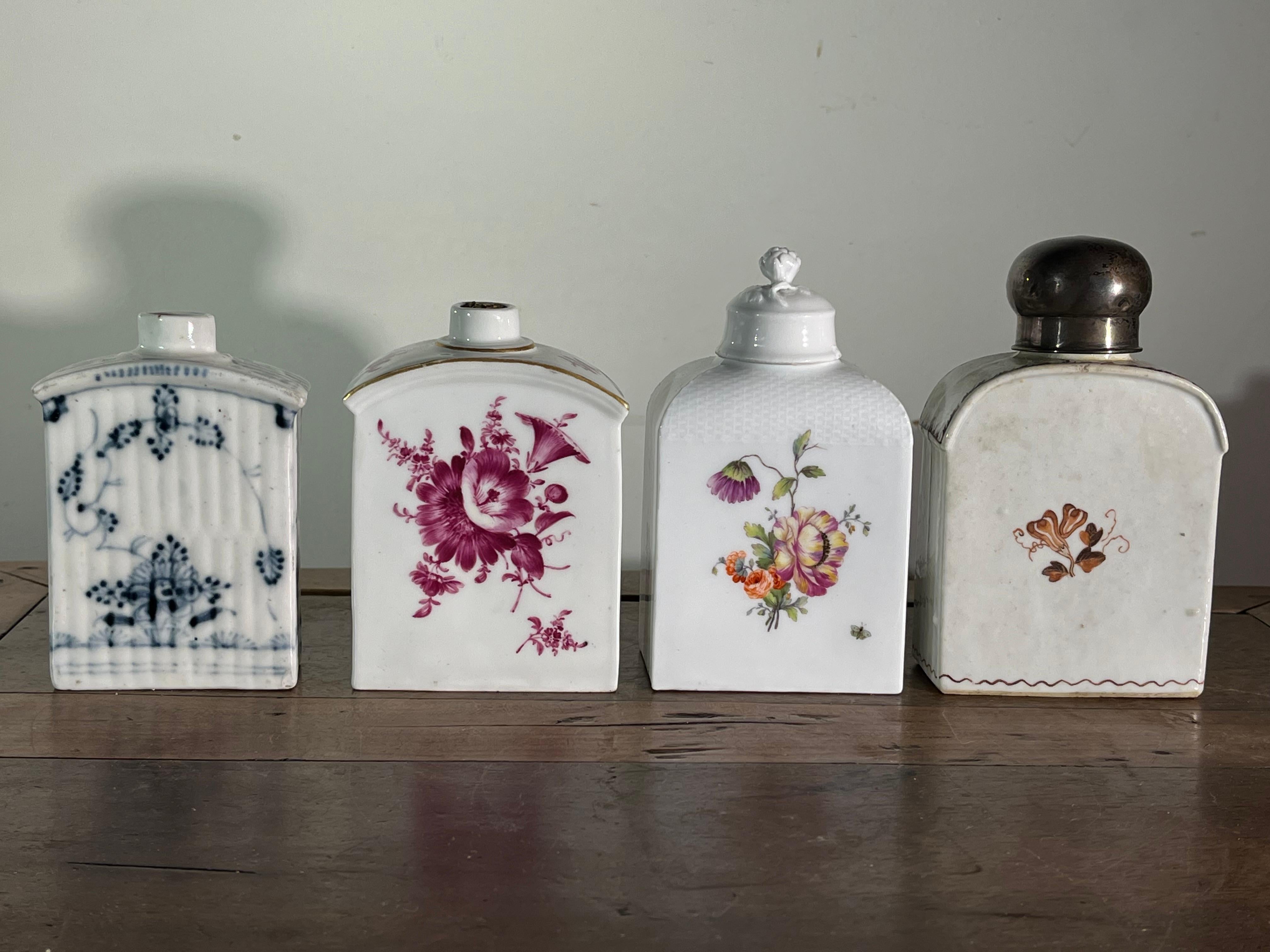 Collection de 4 boîtes à thé d'exportation chinoise, 18ème siècle en vente 2