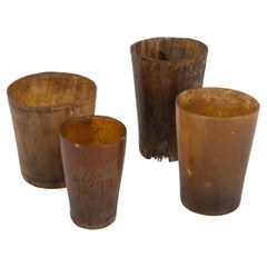 Antique Collection of 4 Early Horn Beakers