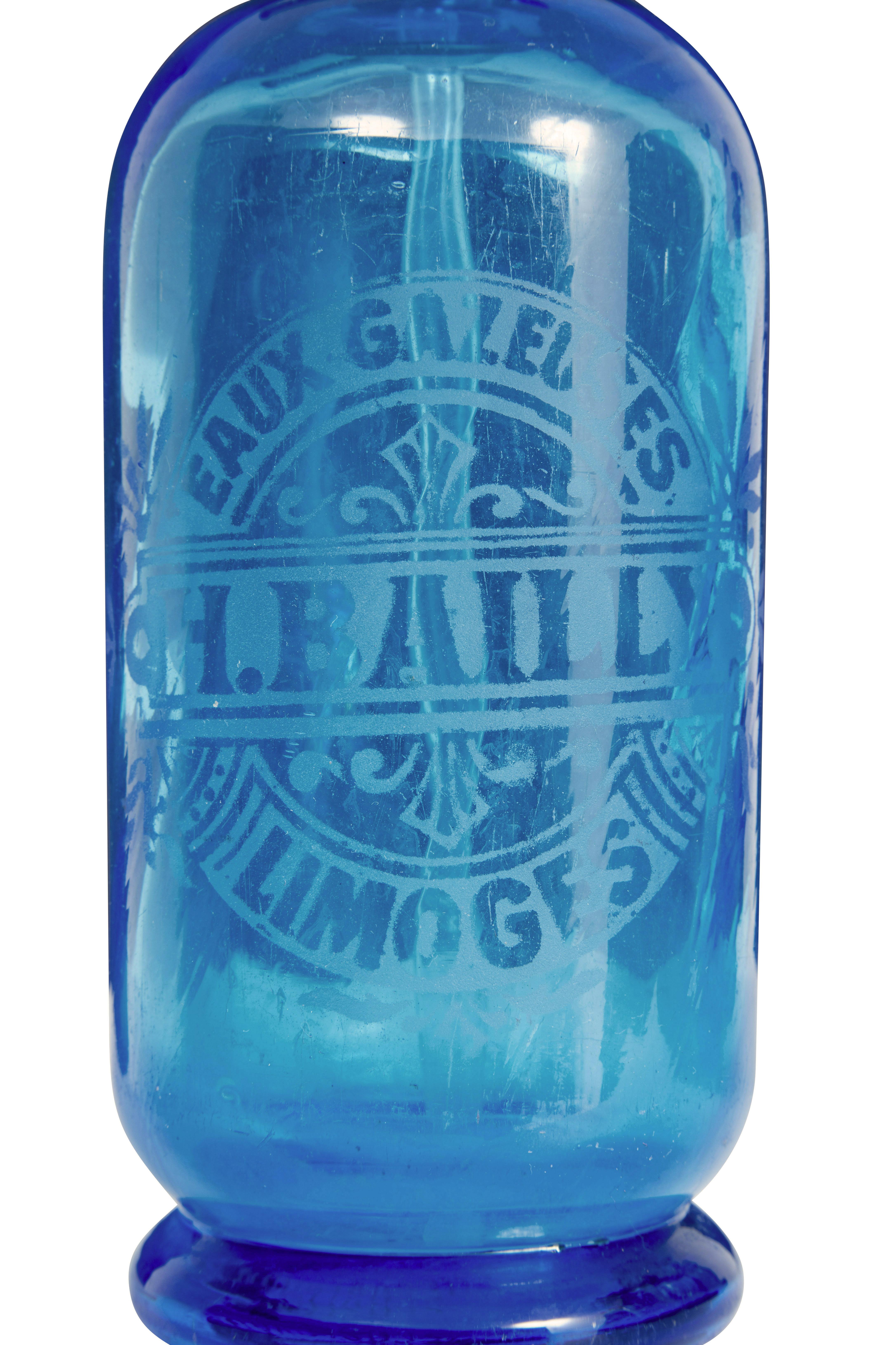 Art déco Collectional de 4 siphons à soda en verre gravé art déco français en vente