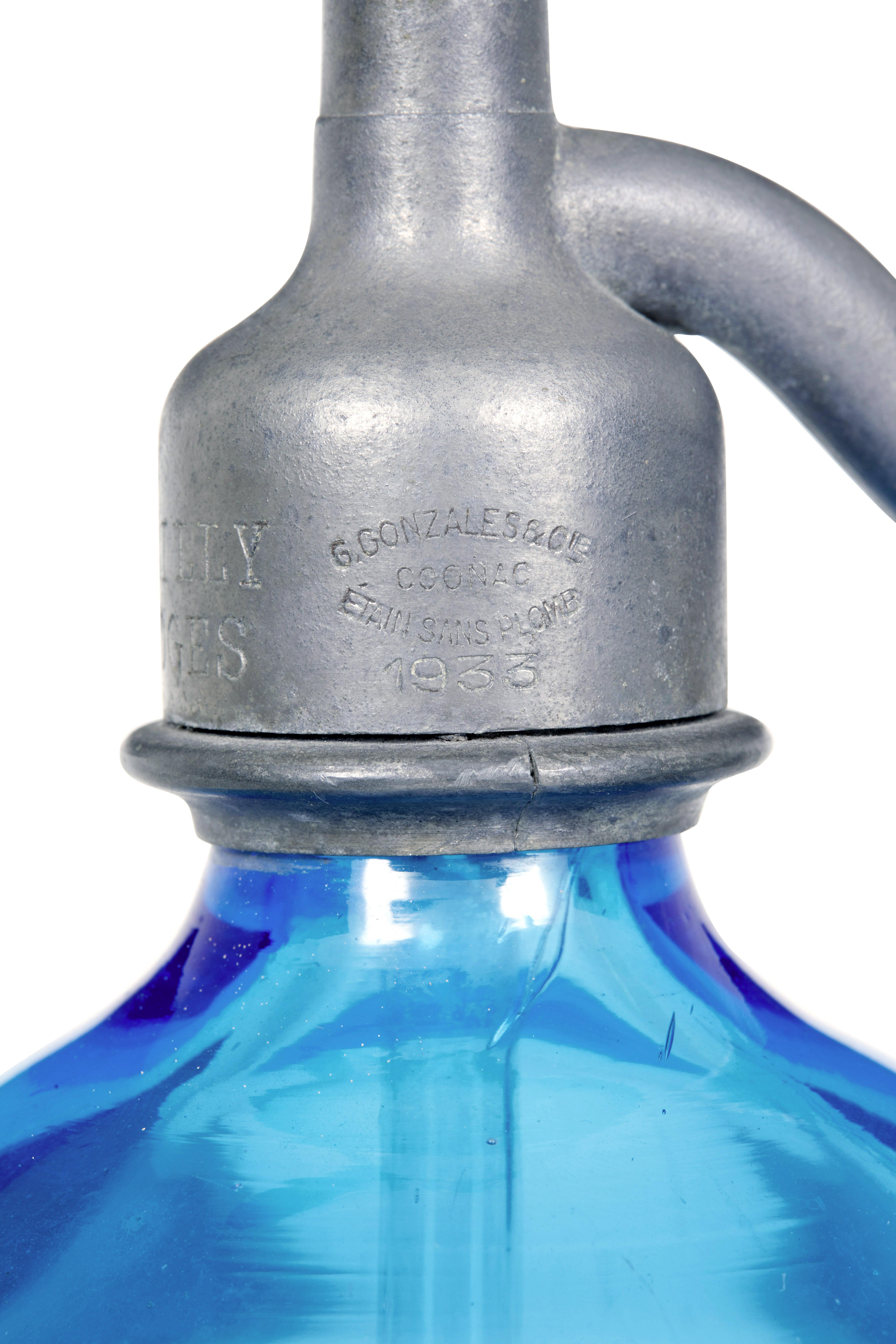 Verre Collectional de 4 siphons à soda en verre gravé art déco français en vente