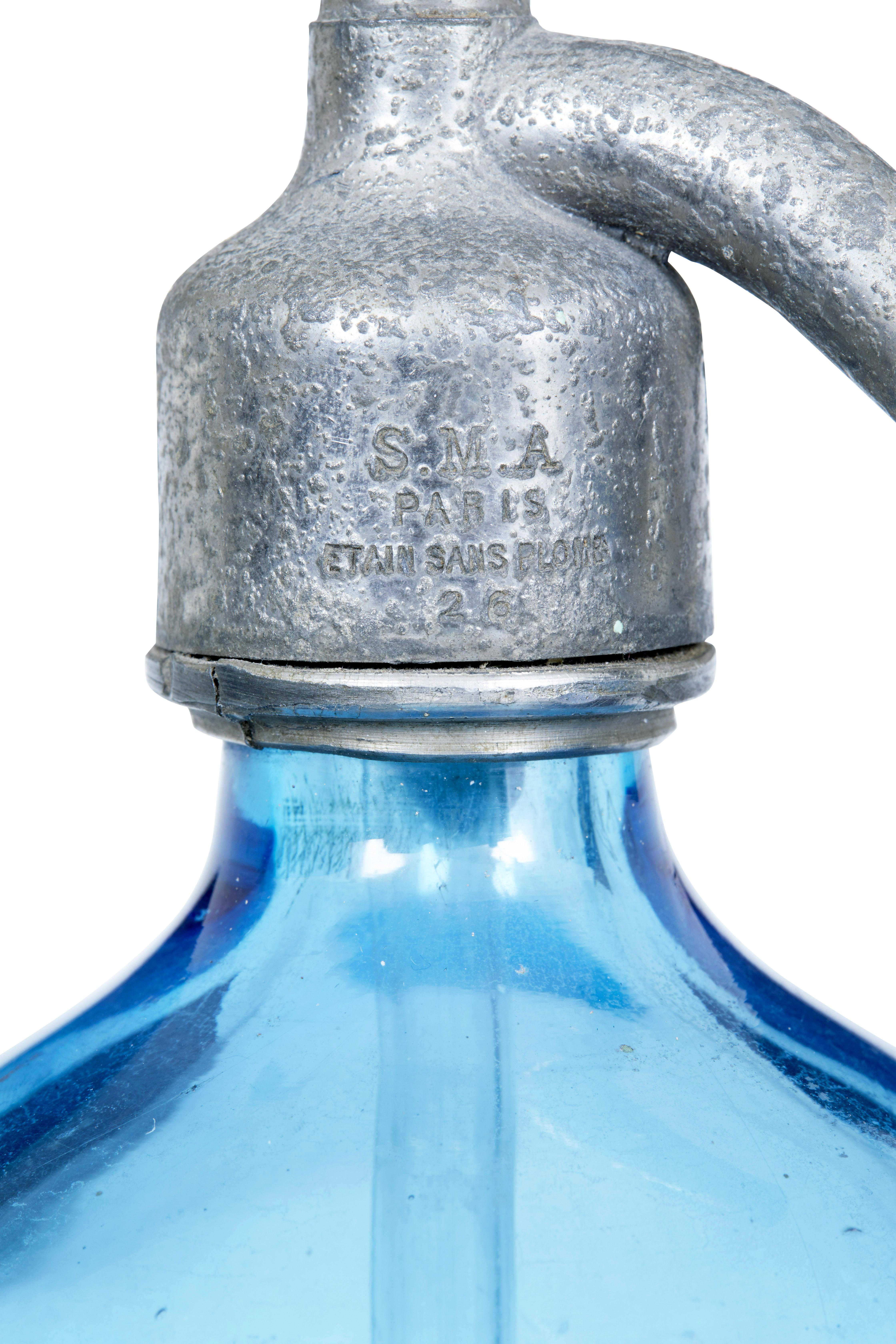 Collectional de 4 siphons à soda en verre gravé art déco français en vente 1