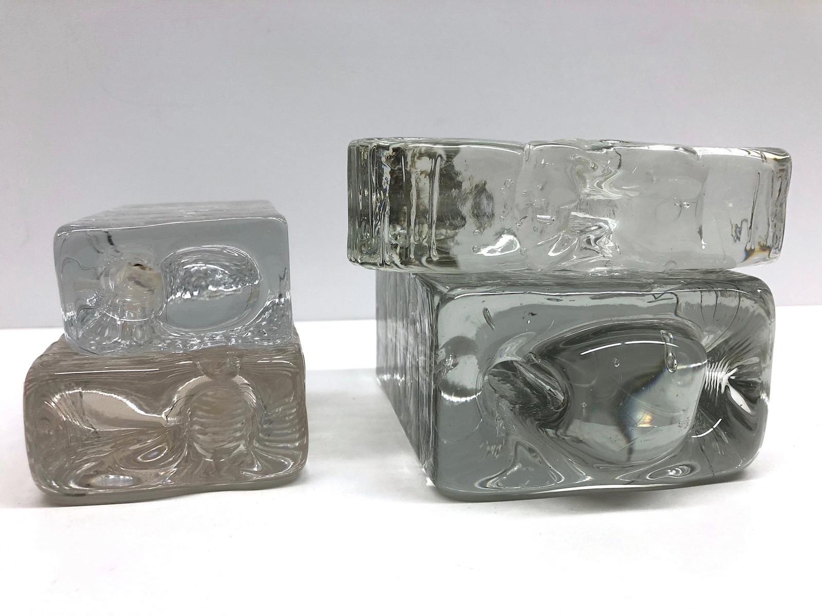 Collection of 4 Ice Block Glass 