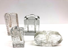 Collection of 4 Ice Block Glass "Solifleur" Vases, German, 1960s
