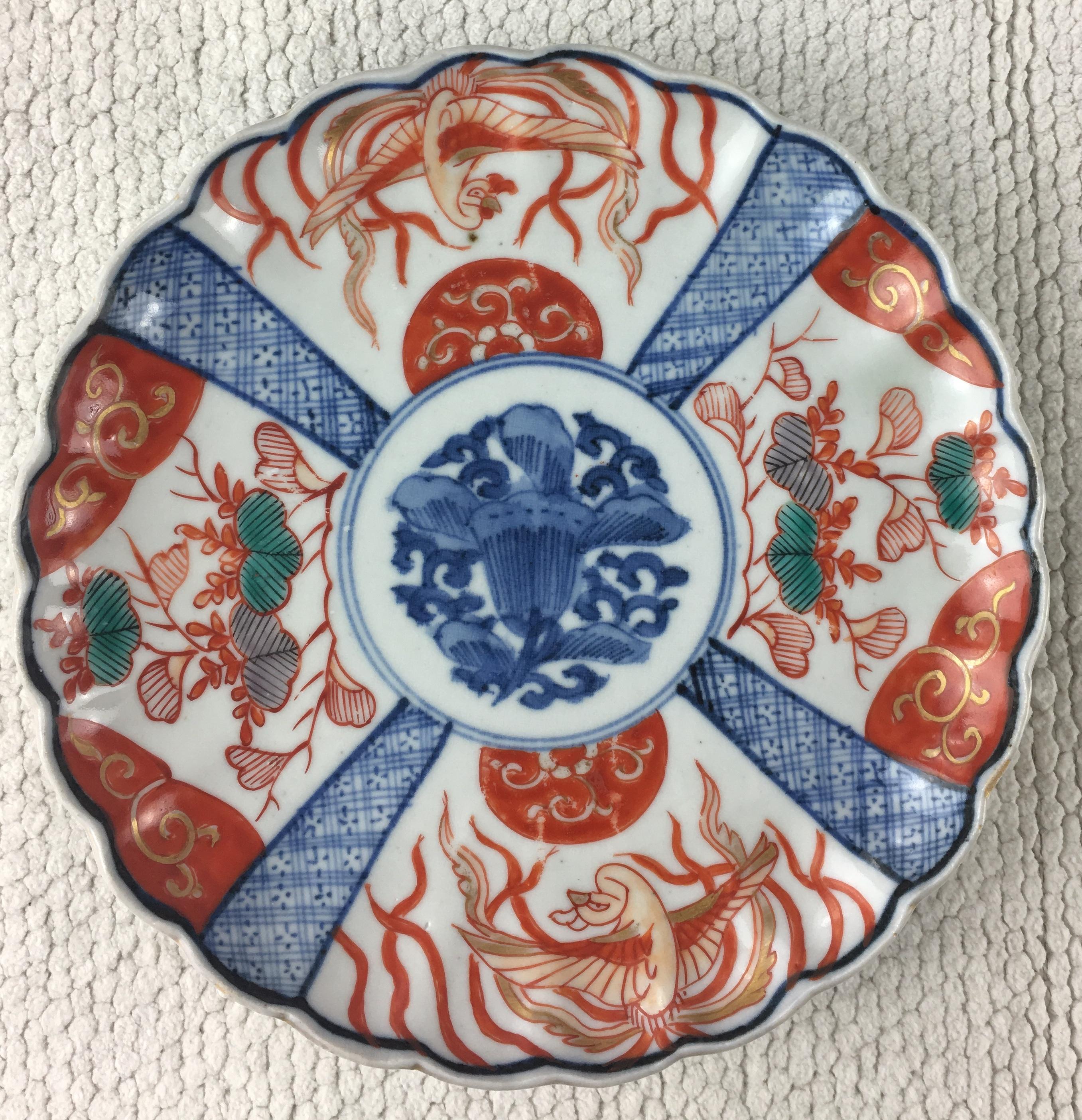Hand-Painted Collection of 4 Imari Japanese Chargers with Various Motifs