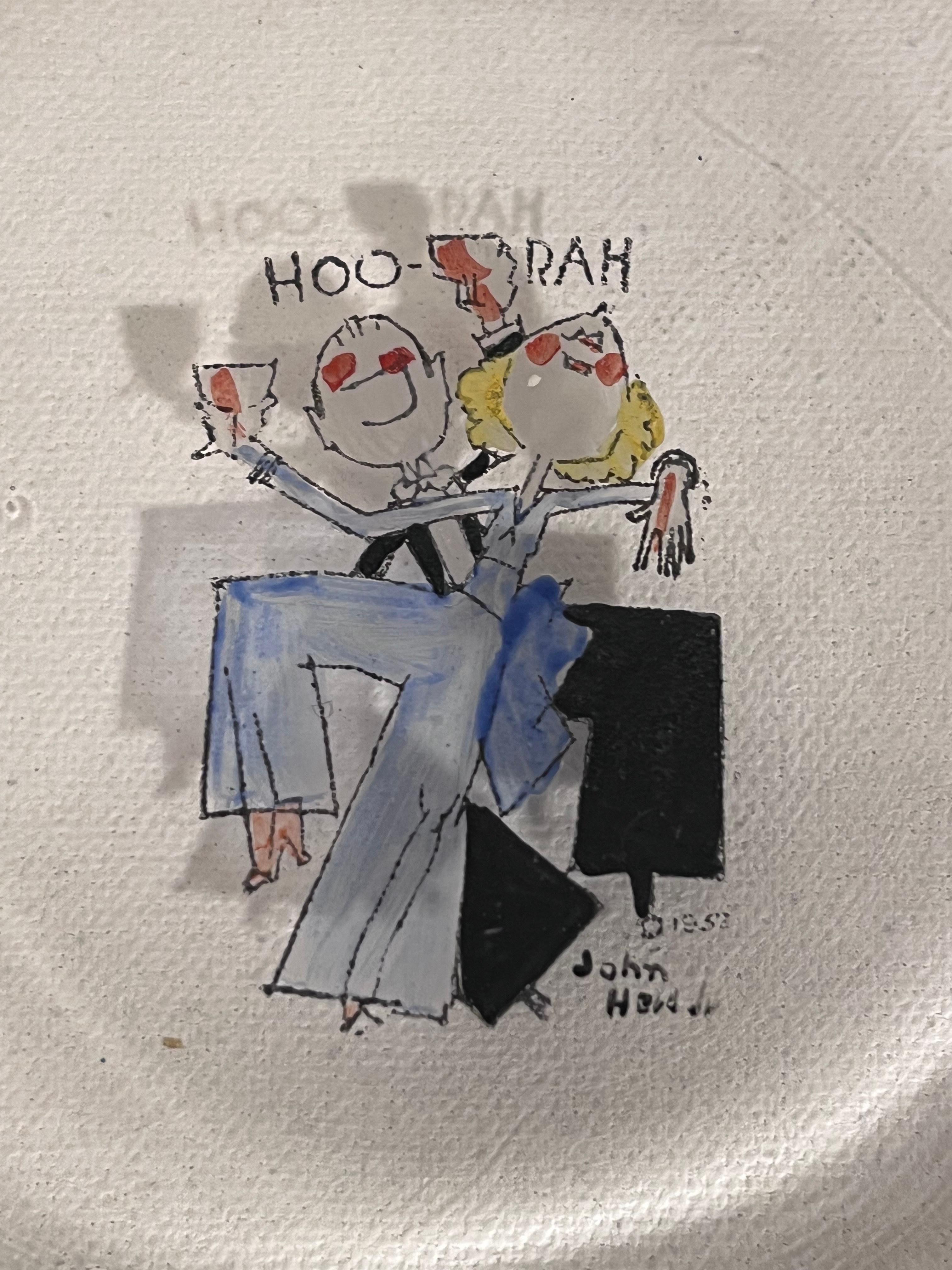 Collection of 4 John Held Jr. Gemalte Art Deco Cocktail Bar Servierplatten 1932 (Handbemalt) im Angebot