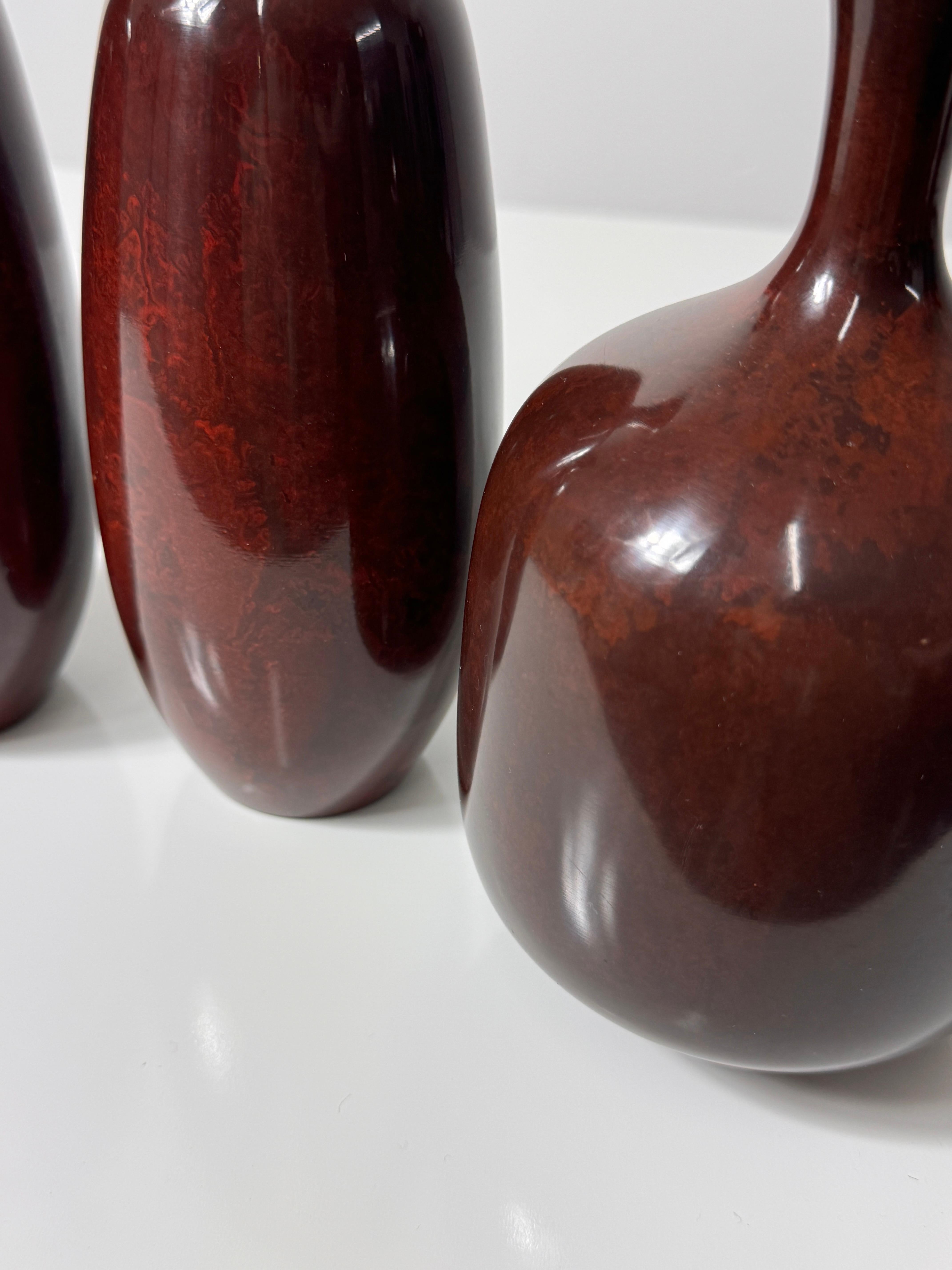 Sammlung von 4 japanischen Ikebana-Bud-Vasen aus der Mitte des 20. Jahrhunderts um 1950 im Angebot 5
