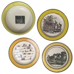 Collection of 4 Misc. Creil Pictorial Plates