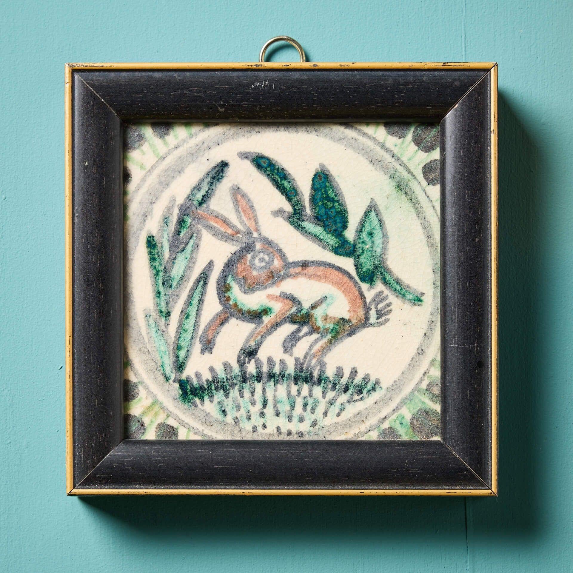 Europeo Collection'S di 4 piastrelle decorative riciclate in cornici in vendita