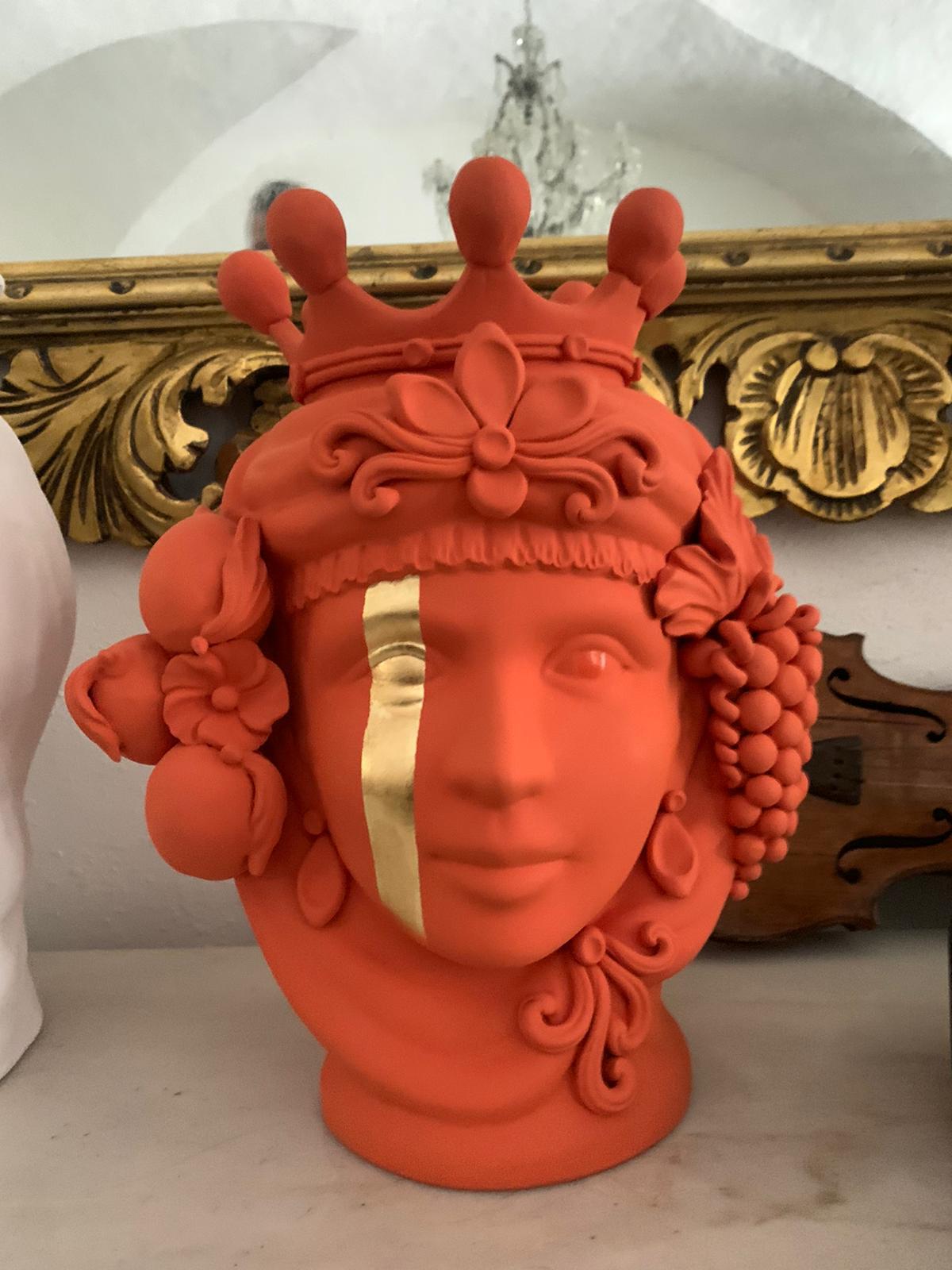 Collection of 4 Vases Moor Head, Handmade in Italy, 2019, Unique Design For Sale 1