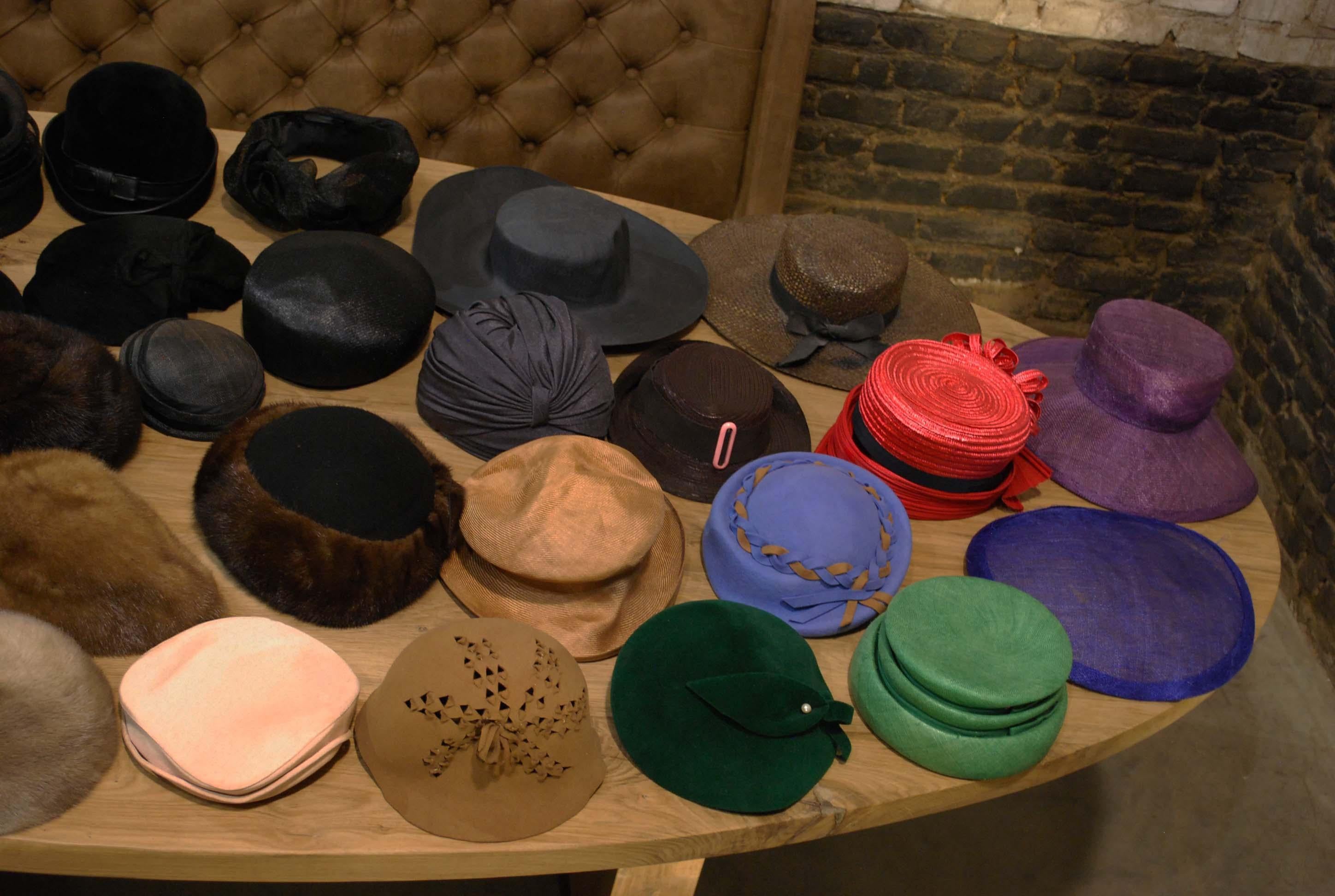 Belgian Collection of 40 Pieces Handmade Hats For Sale