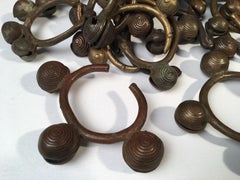 Collection of 42 African Tribal Bell Bracelets, Bronze