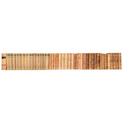 Collection of 43 Scandinavian Antique Leather-Bound Books